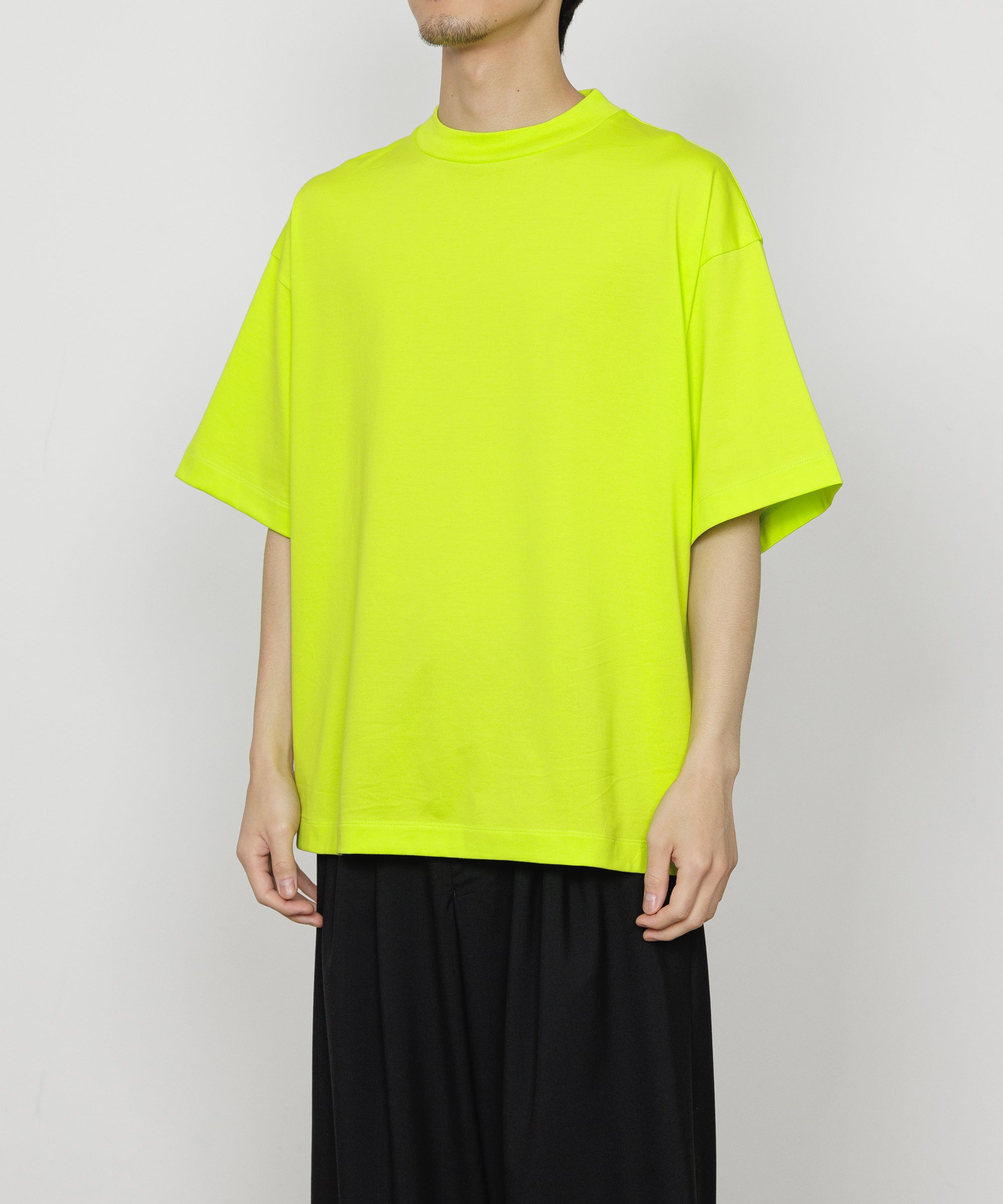 オーガニックペルーピマ60/2天竺 / モックネックTee, Lime