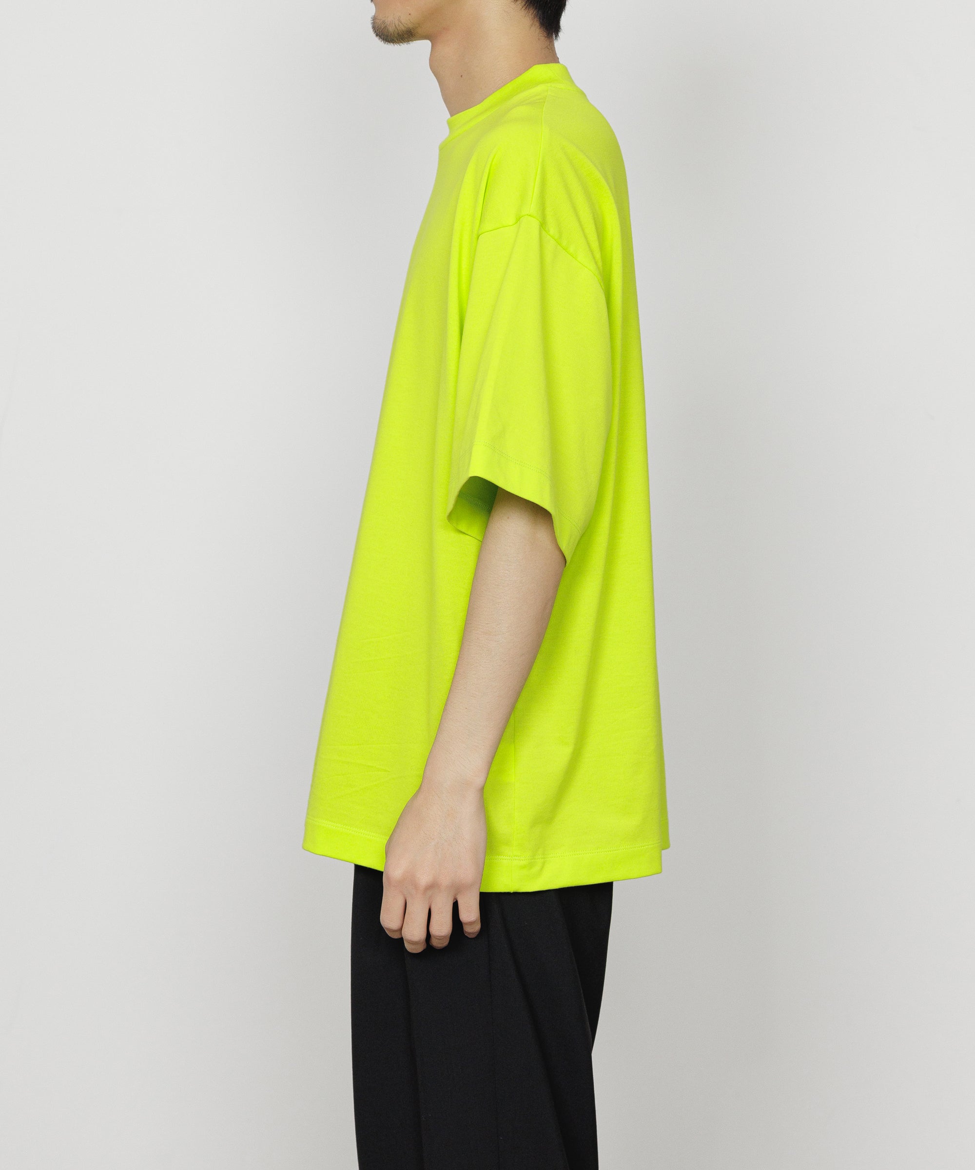 オーガニックペルーピマ60/2天竺 / モックネックTee, Lime