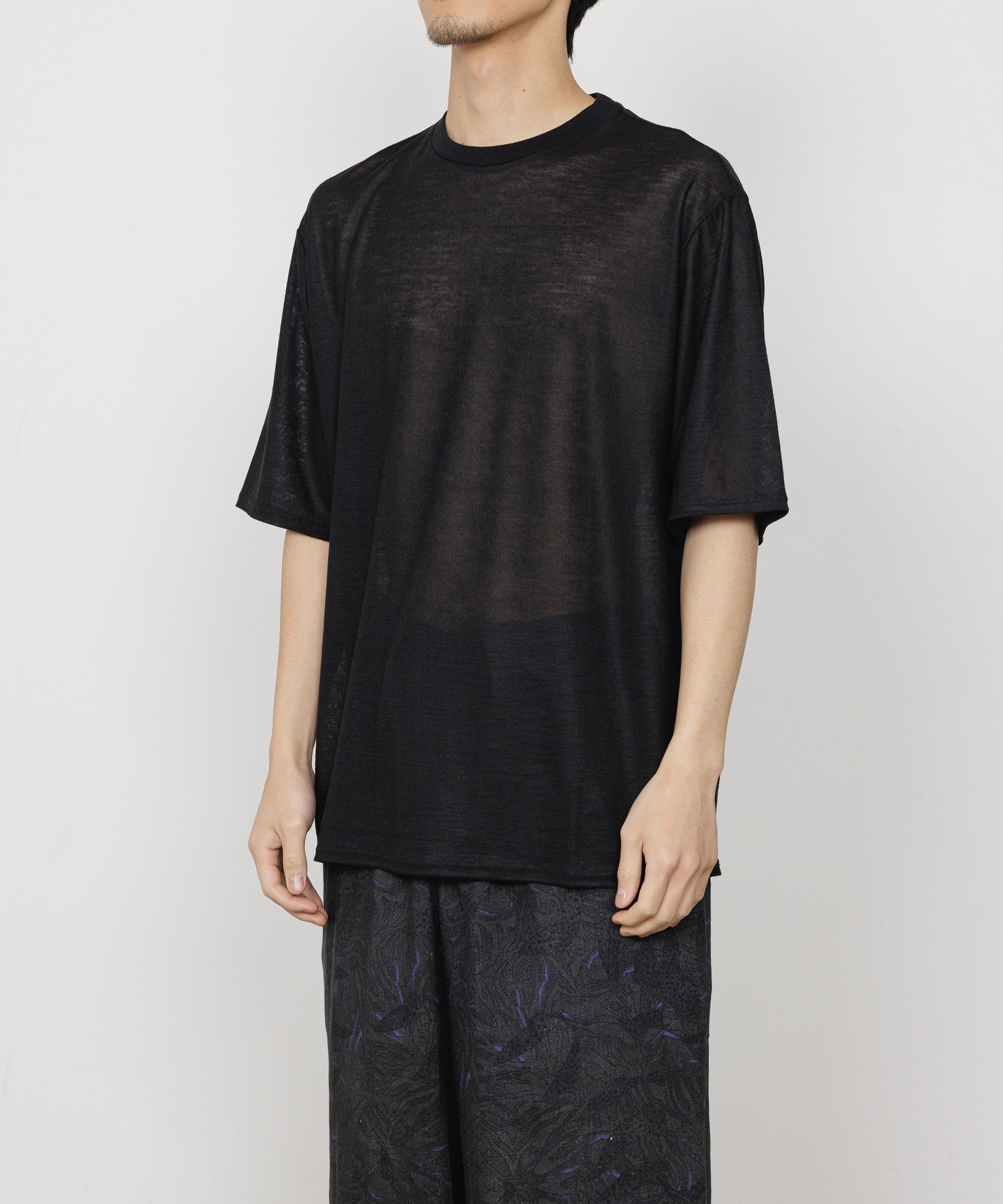 ラミー天竺  / クルーネックTEE, Black