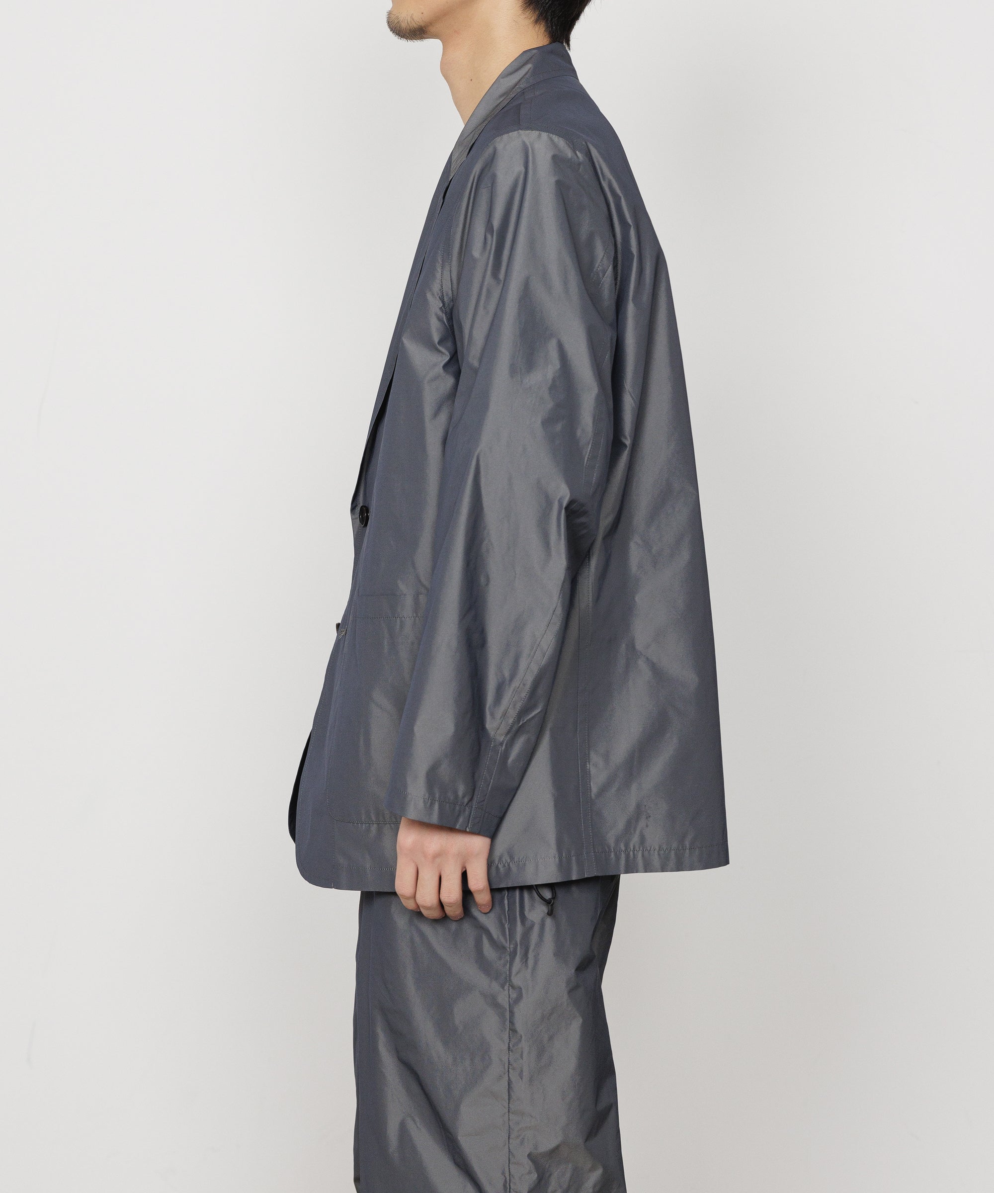 リサイクルポリエステル×シルクタフタ / ストロールアラウンドジャケット, M Gray