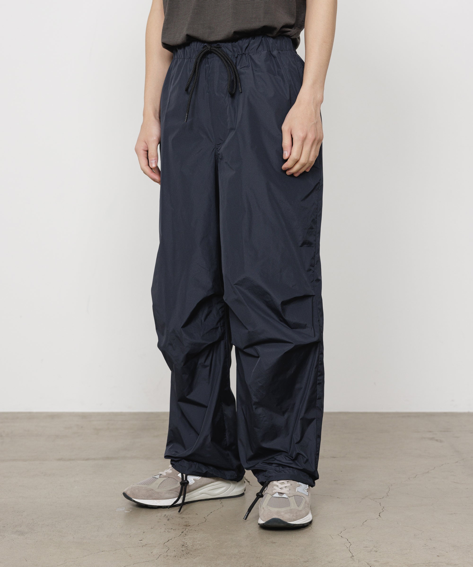リサイクルポリエステル×シルクタフタ / ニータックパンツ, Navy