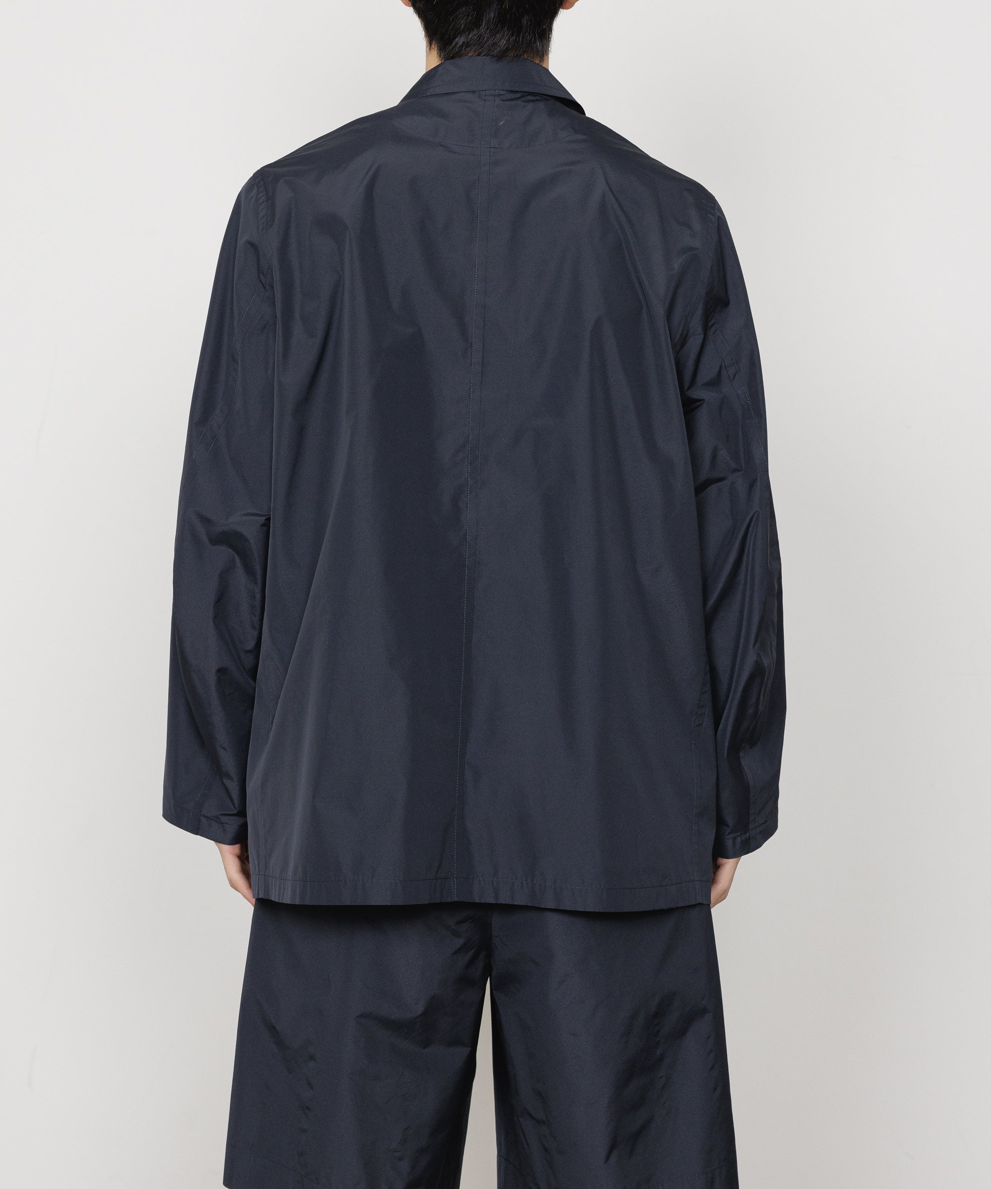 リサイクルポリエステル×シルクタフタ / ストロールアラウンドジャケット, Navy