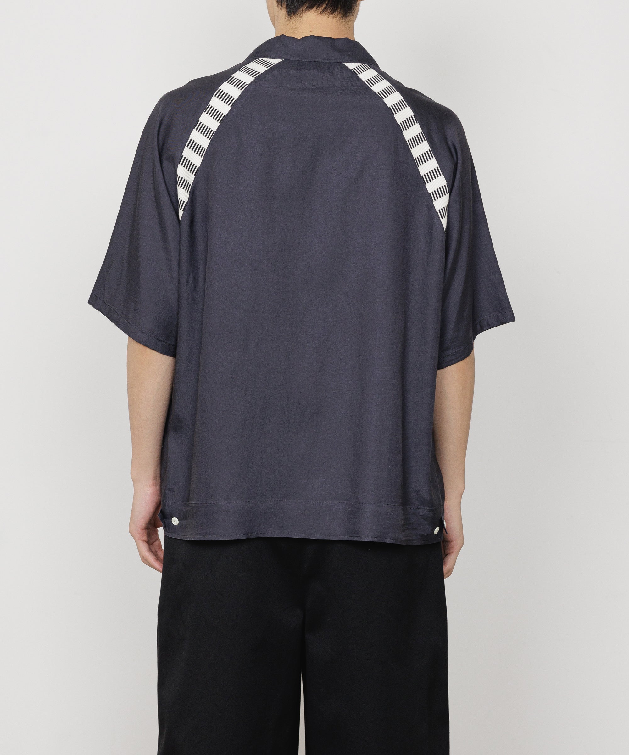 キュプラ×オーガニックコットンビエラ / ボーリングシャツ, Charcoal