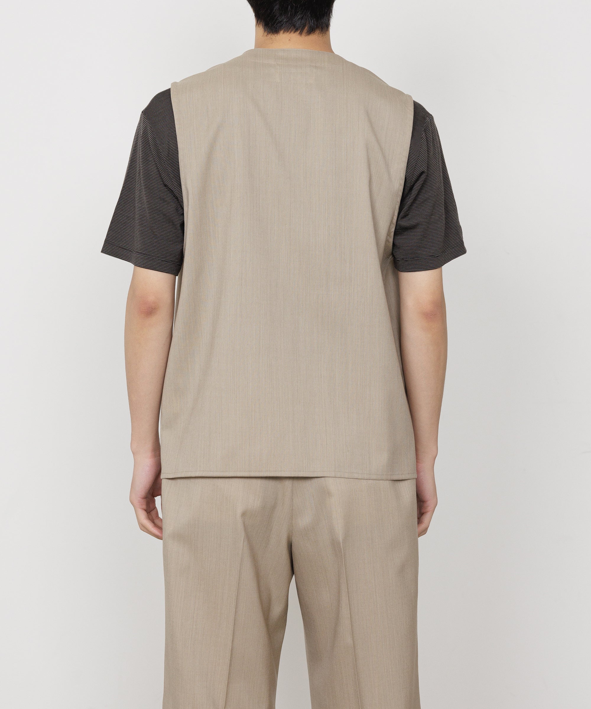 ウールトロピカルメランジ / ジップベスト, Beige