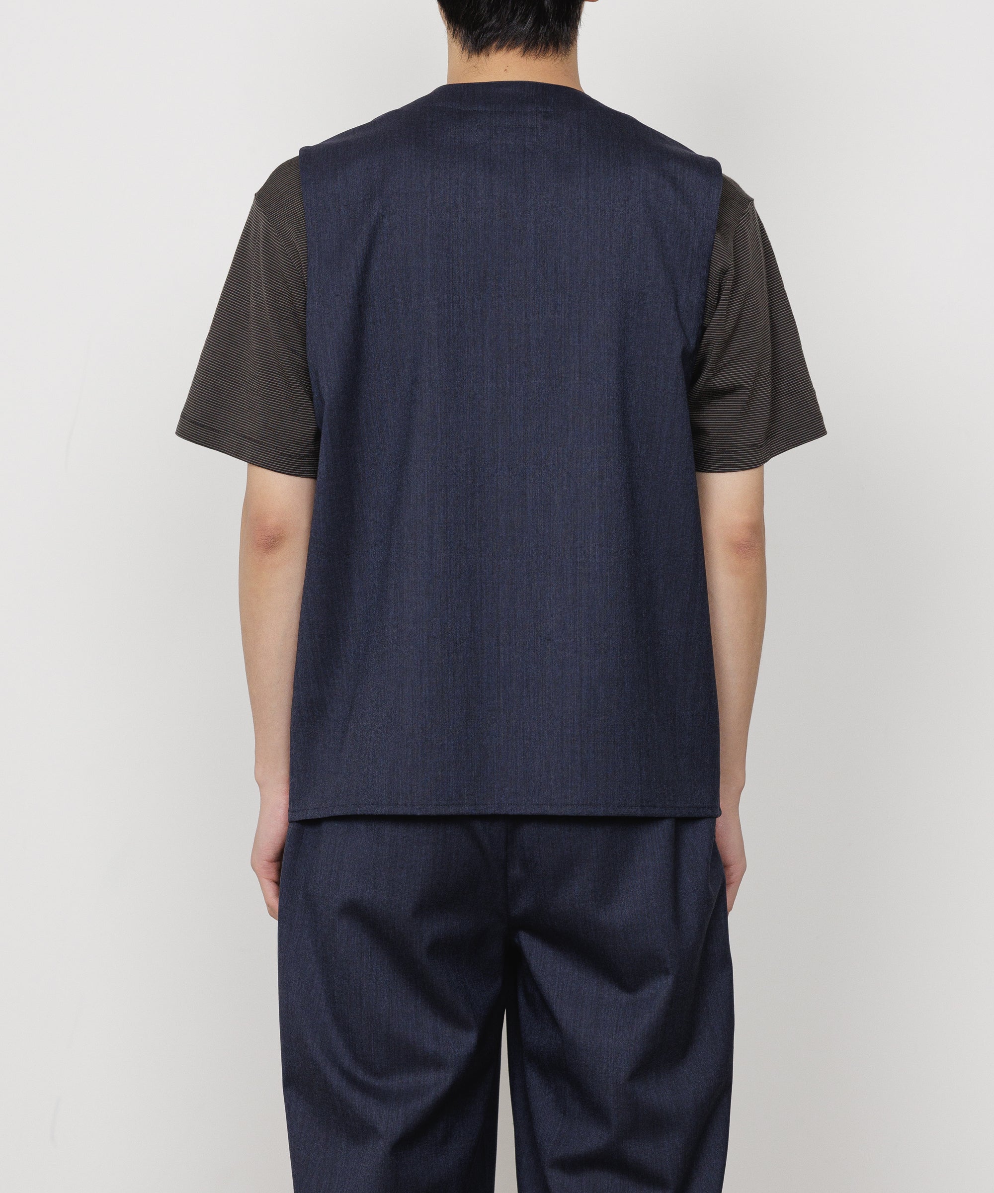 ウールトロピカルメランジ / ジップベスト, Dark Navy