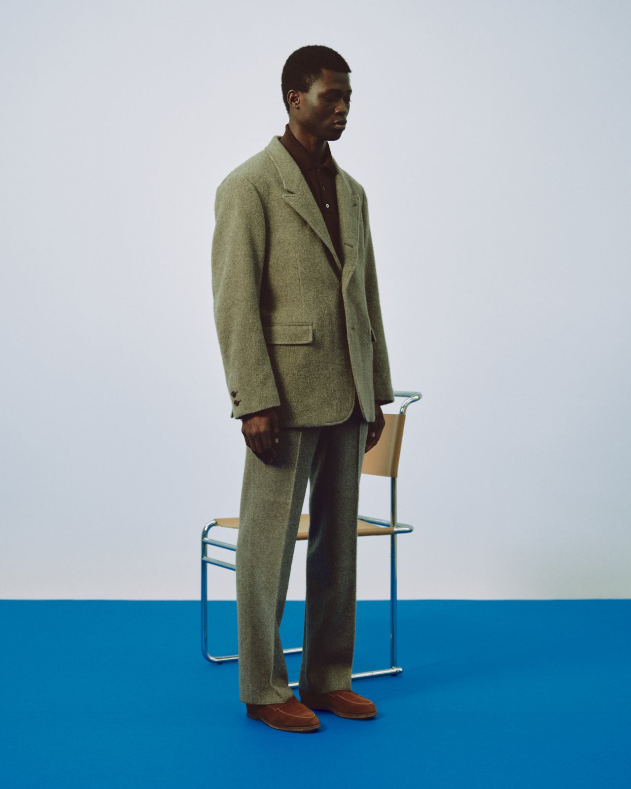 ウールカシミヤナッピングワッシャー /  ハントリージャケット, Green Beige