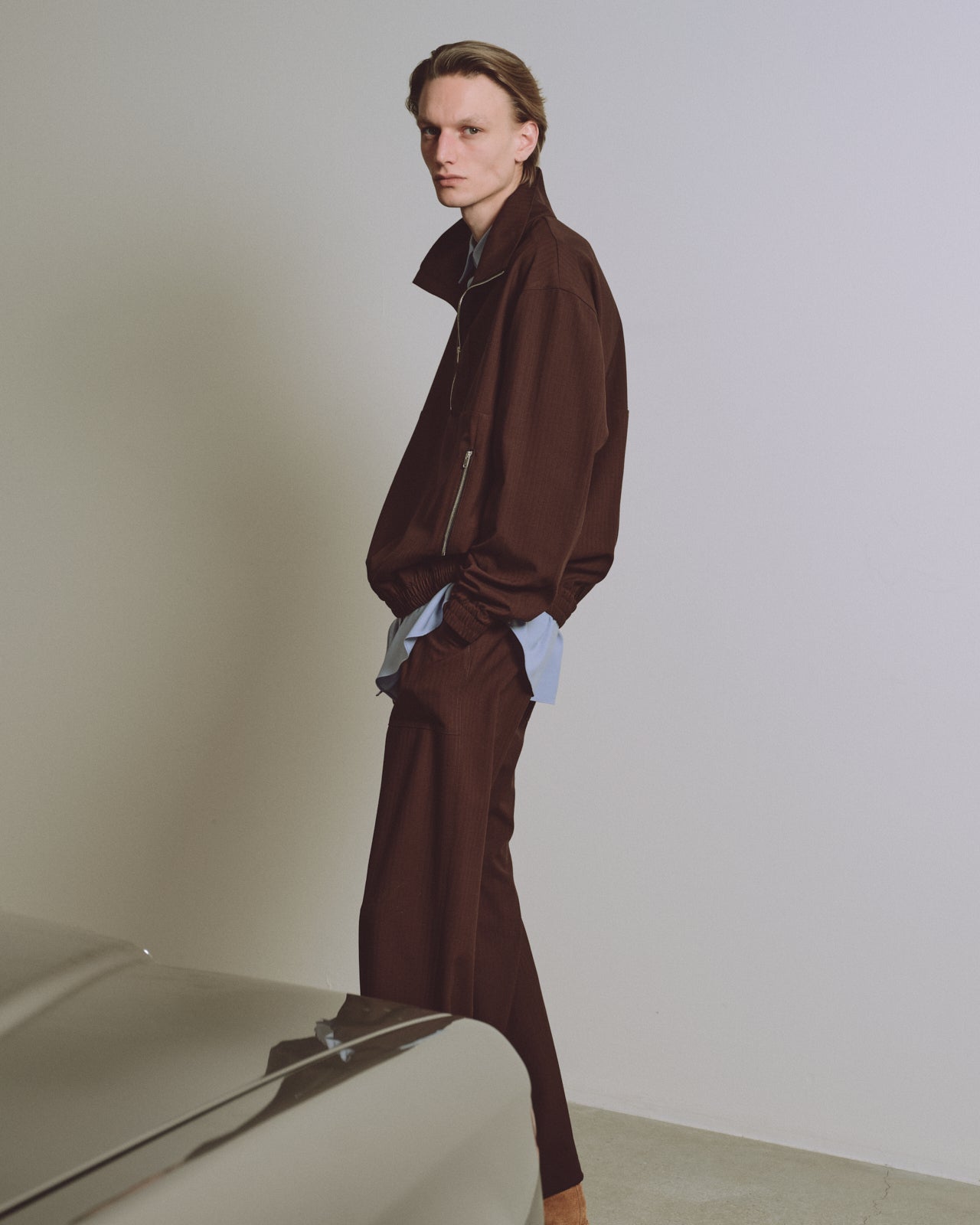 2/60 ウールリップストップ / ハーフジップトラックジャケット, Olive Drab