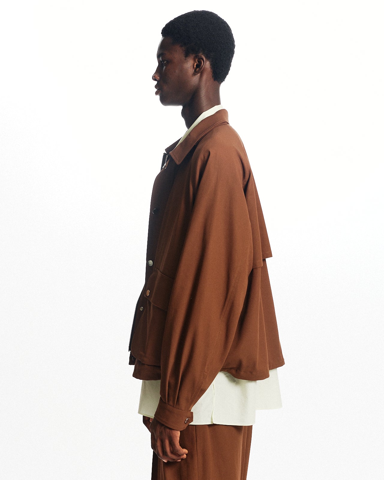 60/2オーガニック強燃ボイル3/2ツイル / ショートフィールドブルゾン, Burnt Umber