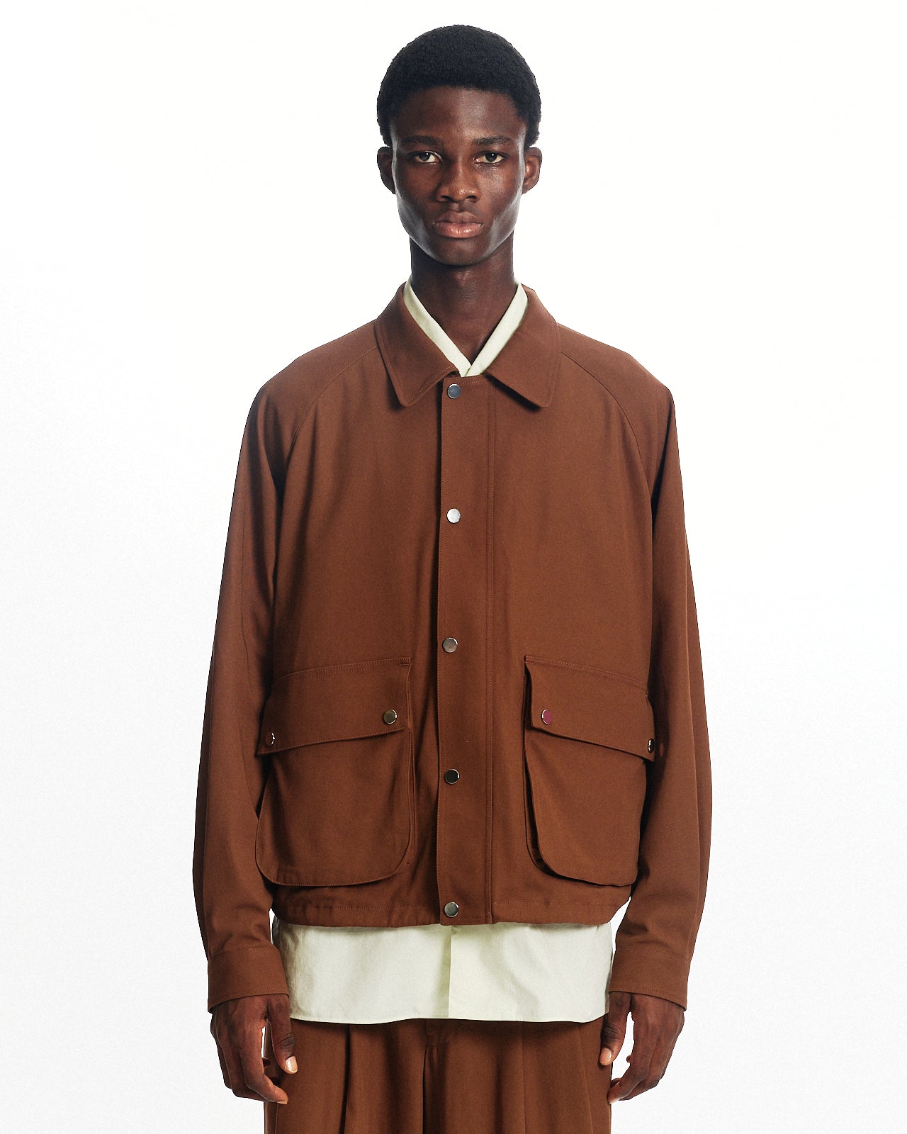 60/2オーガニック強燃ボイル3/2ツイル / ショートフィールドブルゾン, Burnt Umber