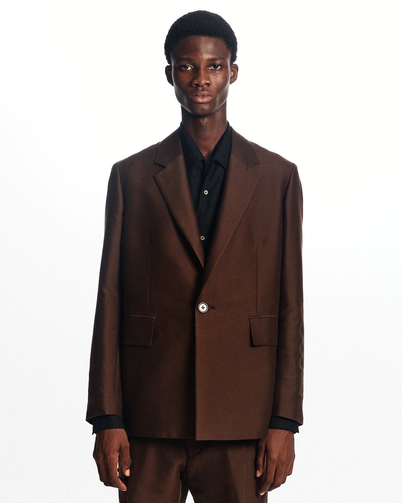 ブラタクシルクxコットンダブルクロス / スクエアジャケット, Olive Drab