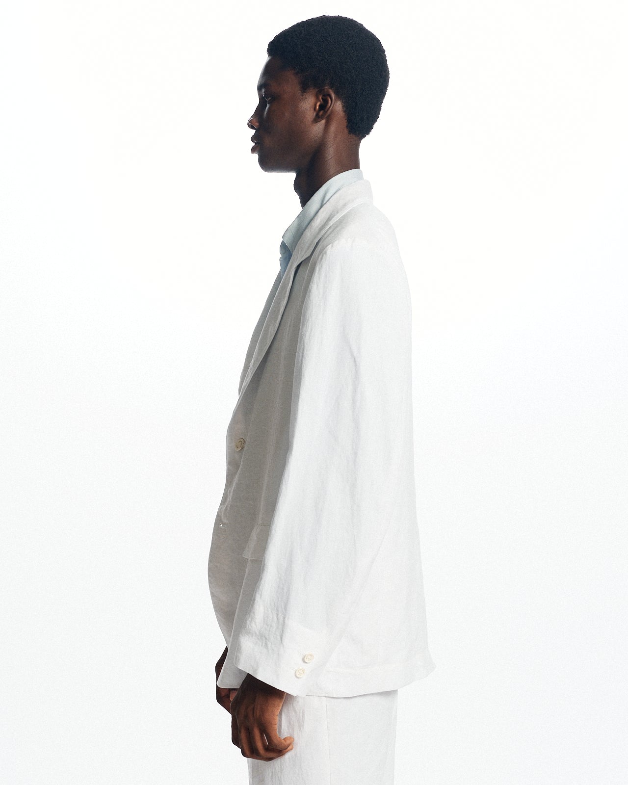 80/1ヘンプタイプライター / サックコート, White