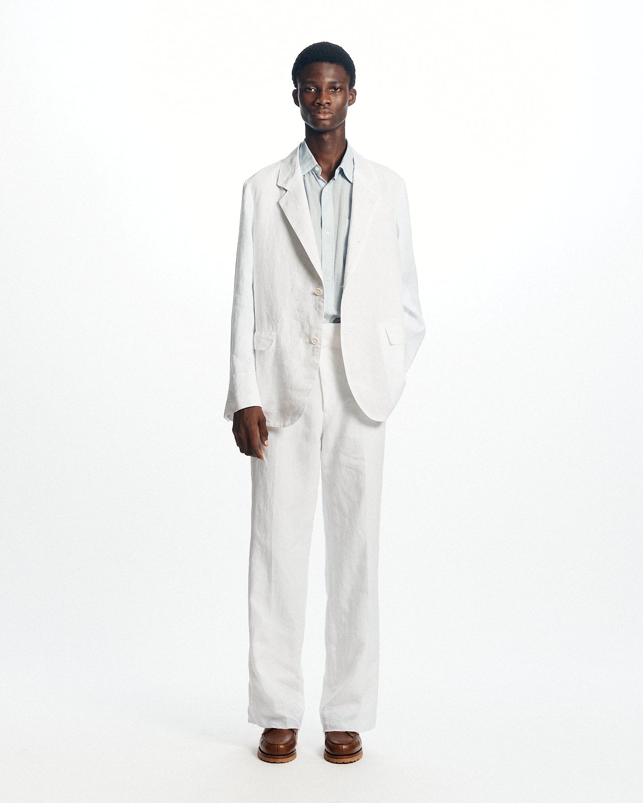 80/1ヘンプタイプライター / サックコート, White