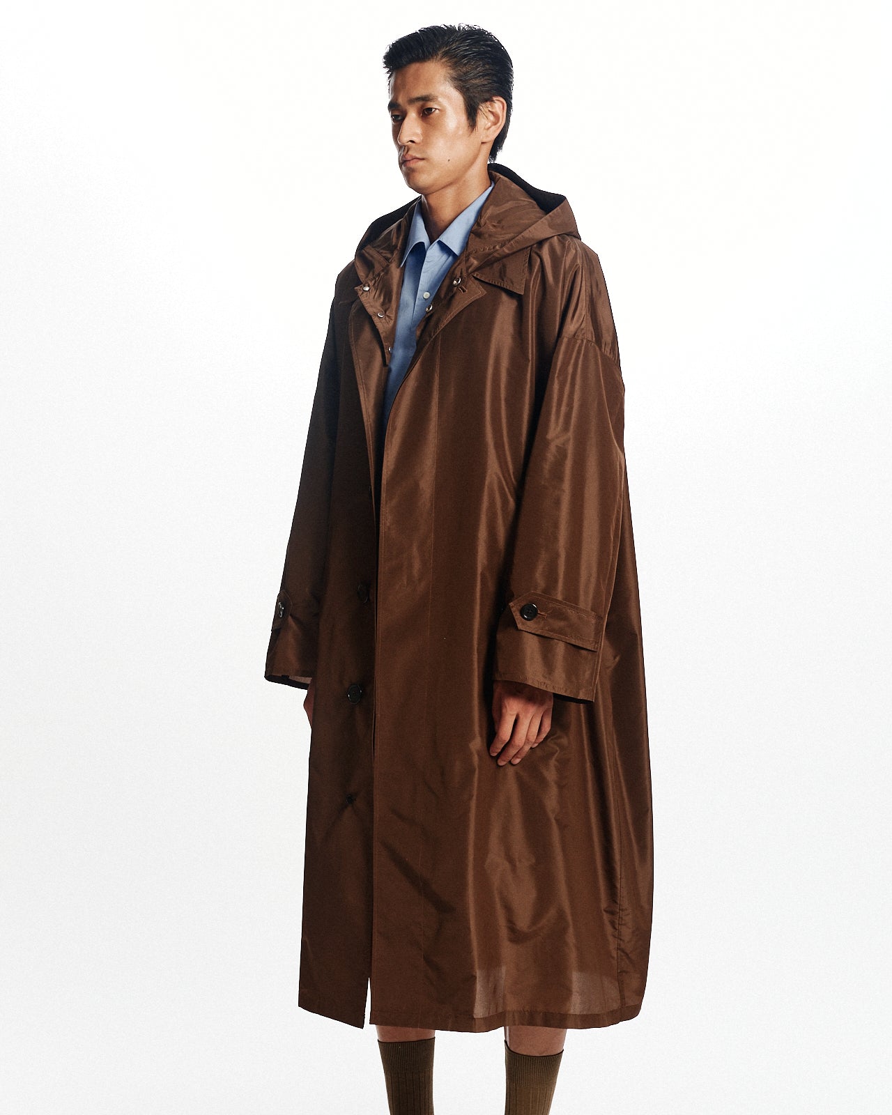 シルクタフタ / フーデットヒュージコート, Burnt Umber