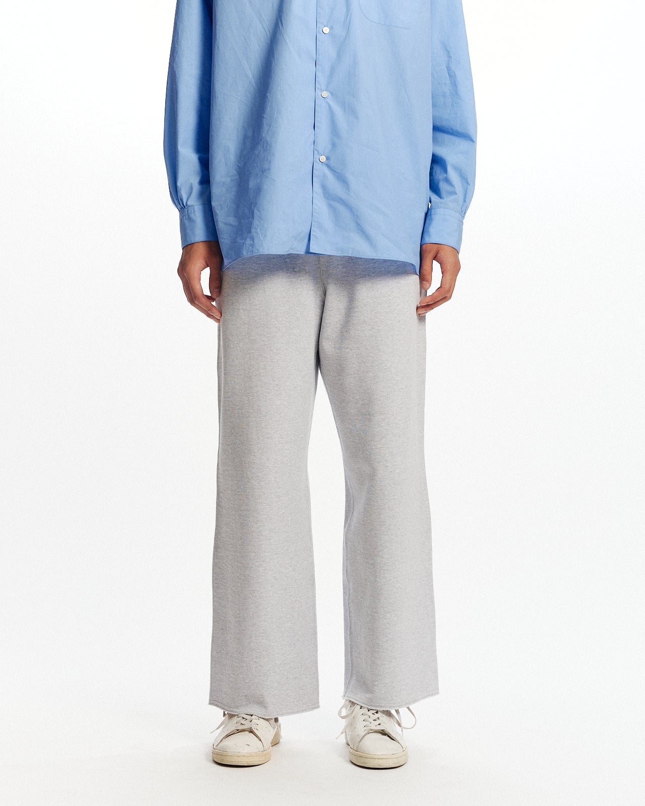 オーガニックコットンヘビー吊裏毛 / ワイドジムパンツ, Ash Gray