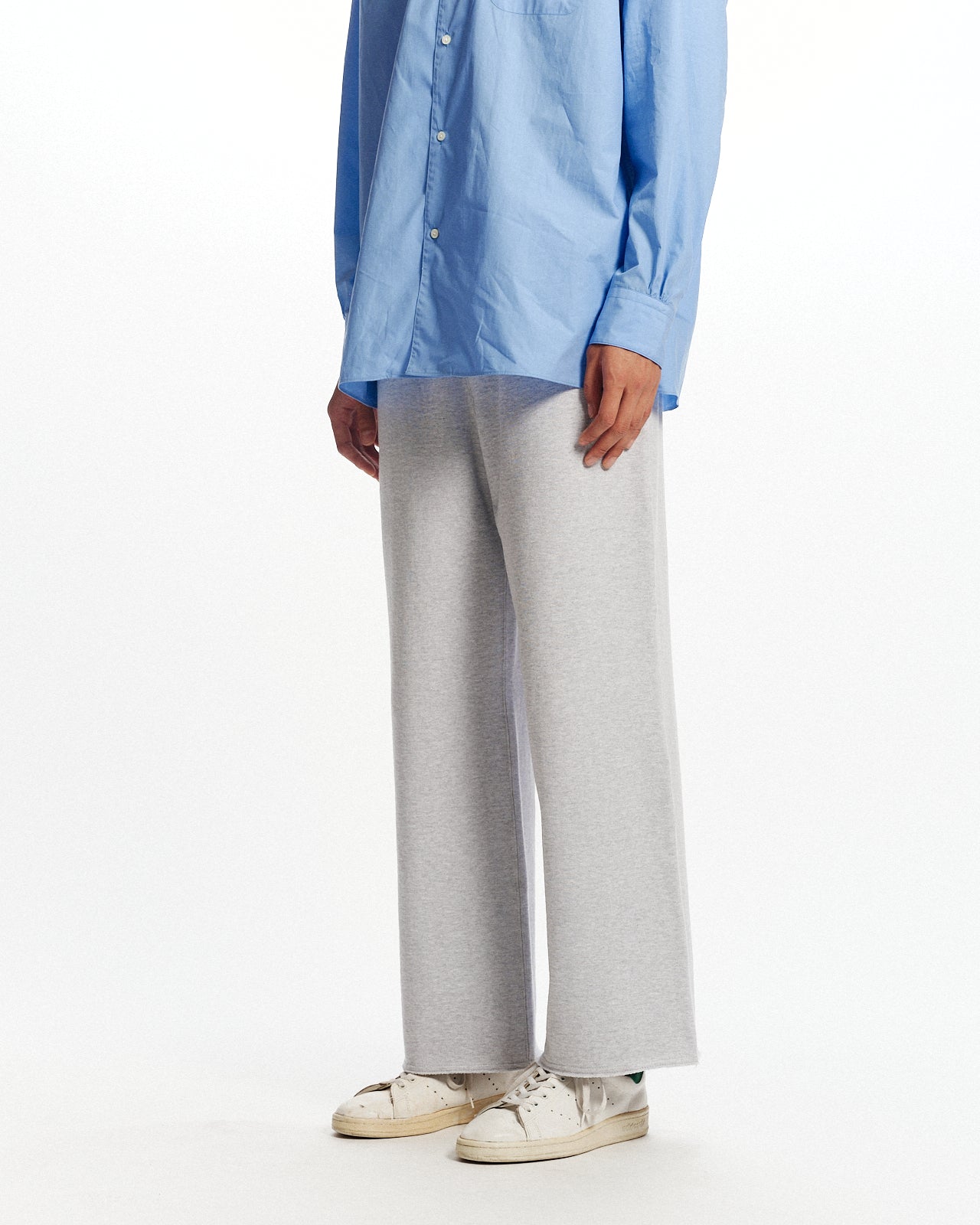 オーガニックコットンヘビー吊裏毛 / ワイドジムパンツ, Ash Gray