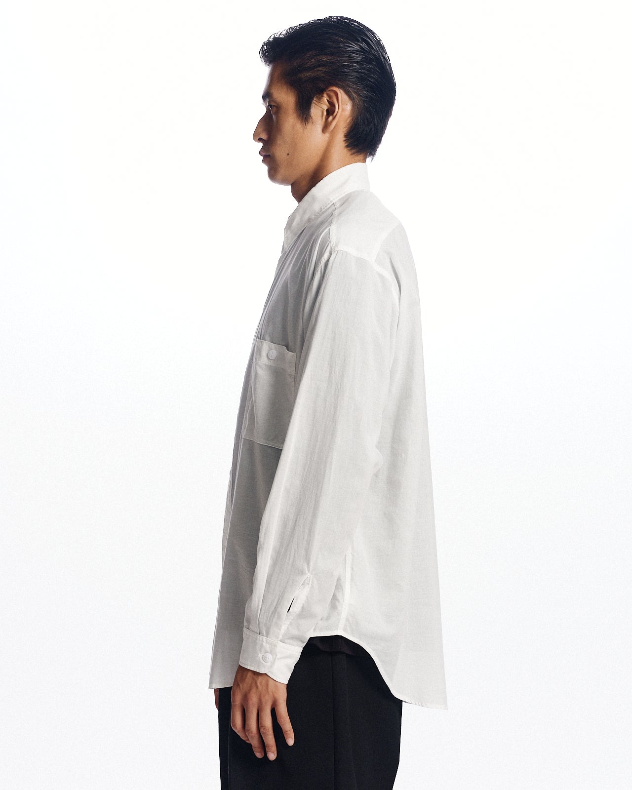 オーガニックGIZA90/1ローン / ツーポケットワークシャツ, White