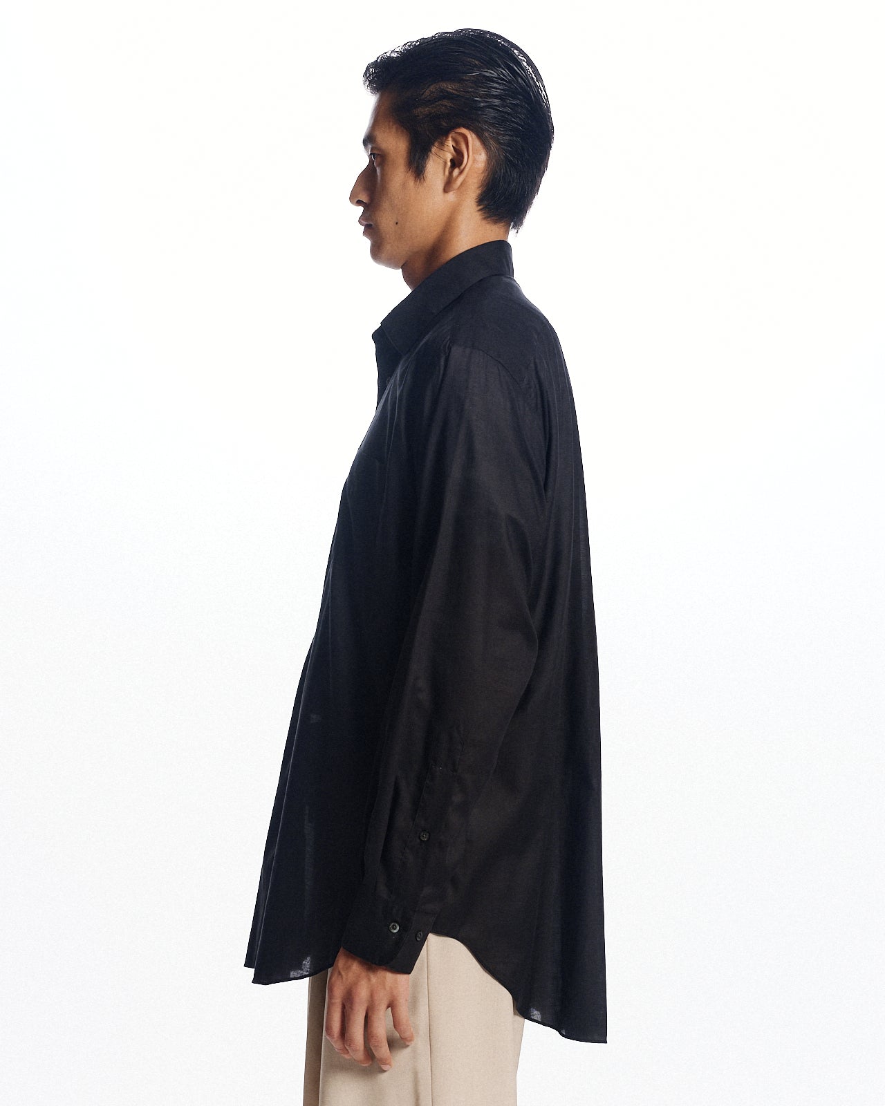 80/1ヘンプタイプライター / レギュラーフィットドレスシャツ, Black