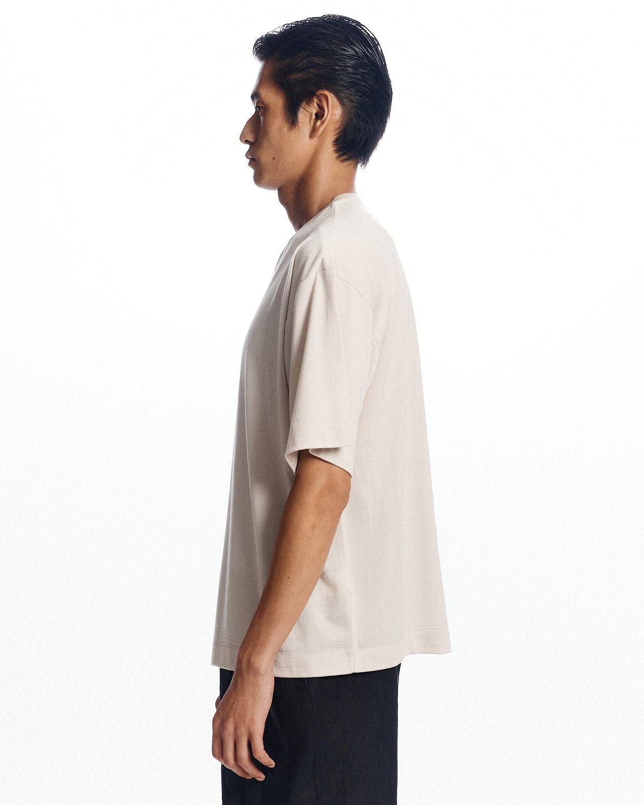 コットン×シルク×カシミヤ吊り天竺 / リラックスフィットTee S/S, Sand