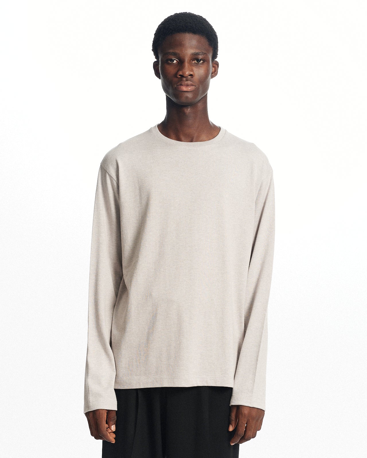 コットン×シルク×カシミヤ吊り天竺 / リラックスフィットTee L/S, Sand