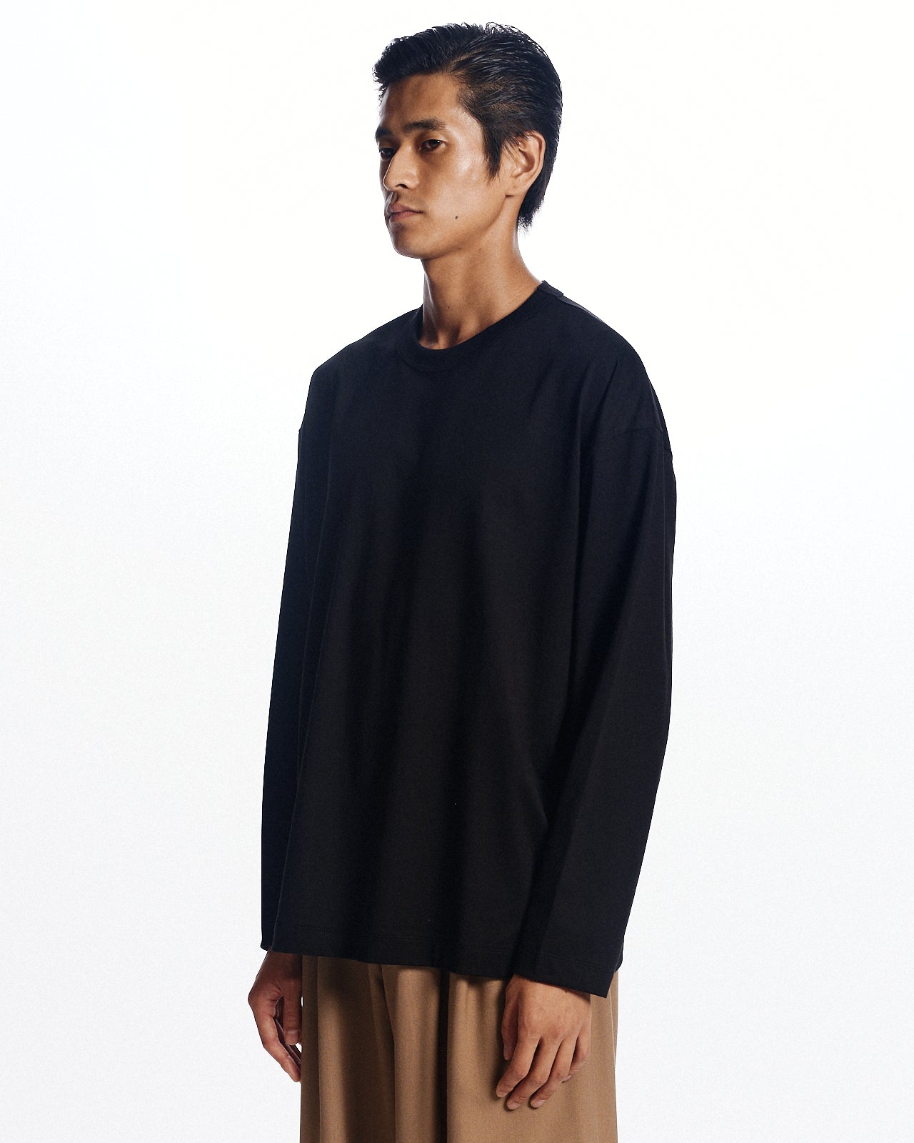 オーガニックGIZA 80/3 天竺 サバイバルクロス® / コンフォートフィットTee L/S, Black