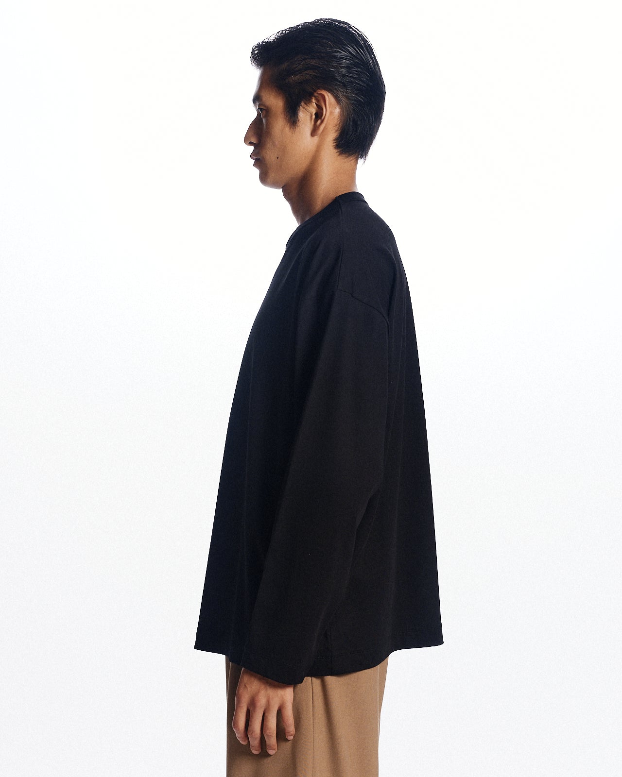 オーガニックGIZA 80/3 天竺 サバイバルクロス® / コンフォートフィットTee L/S, Black