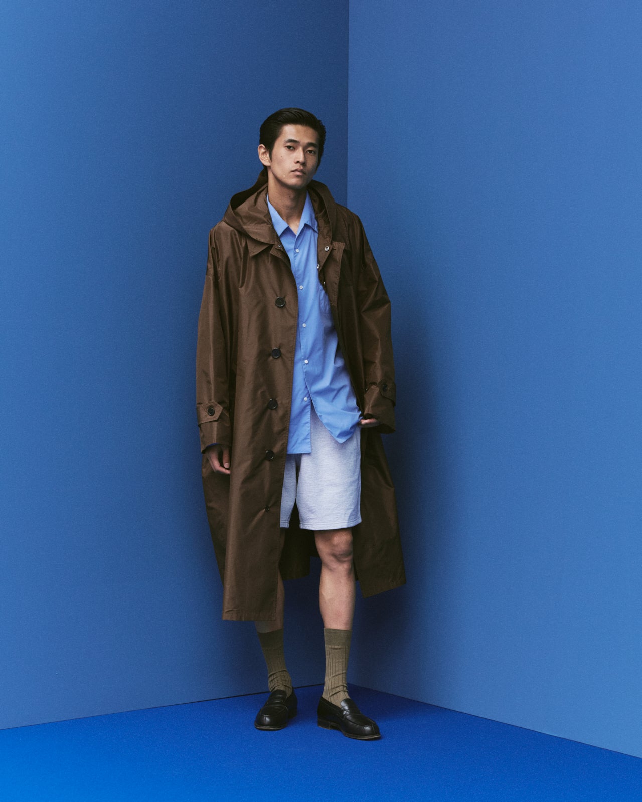 シルクタフタ / フーデットヒュージコート, Burnt Umber