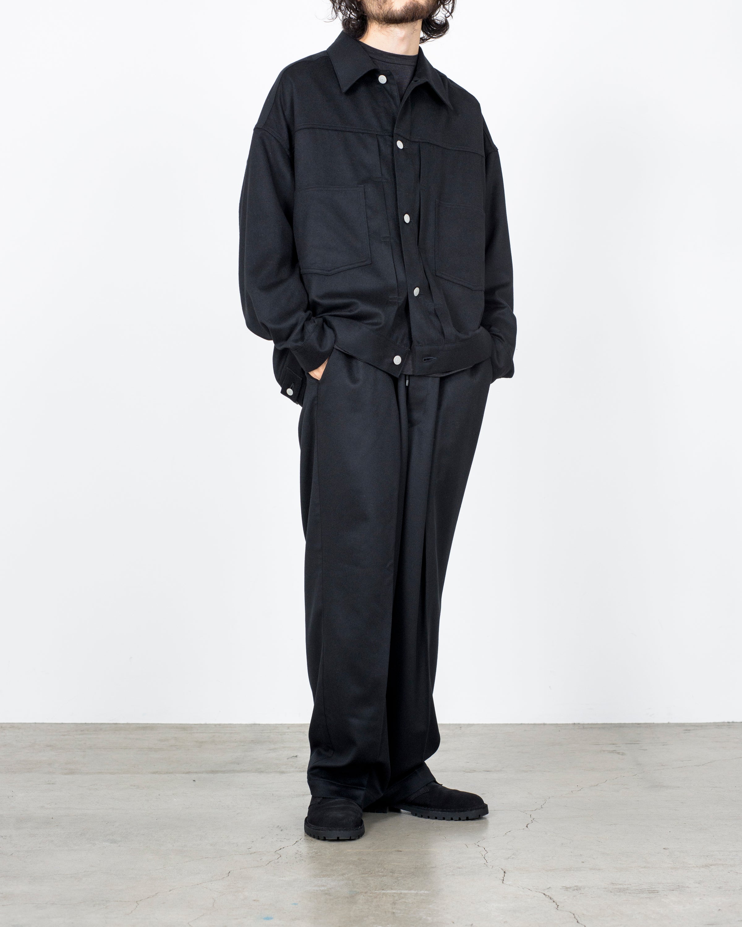 カシミヤフランネル / EDIFICE x MARKAWARE マイナージャケット ,Black