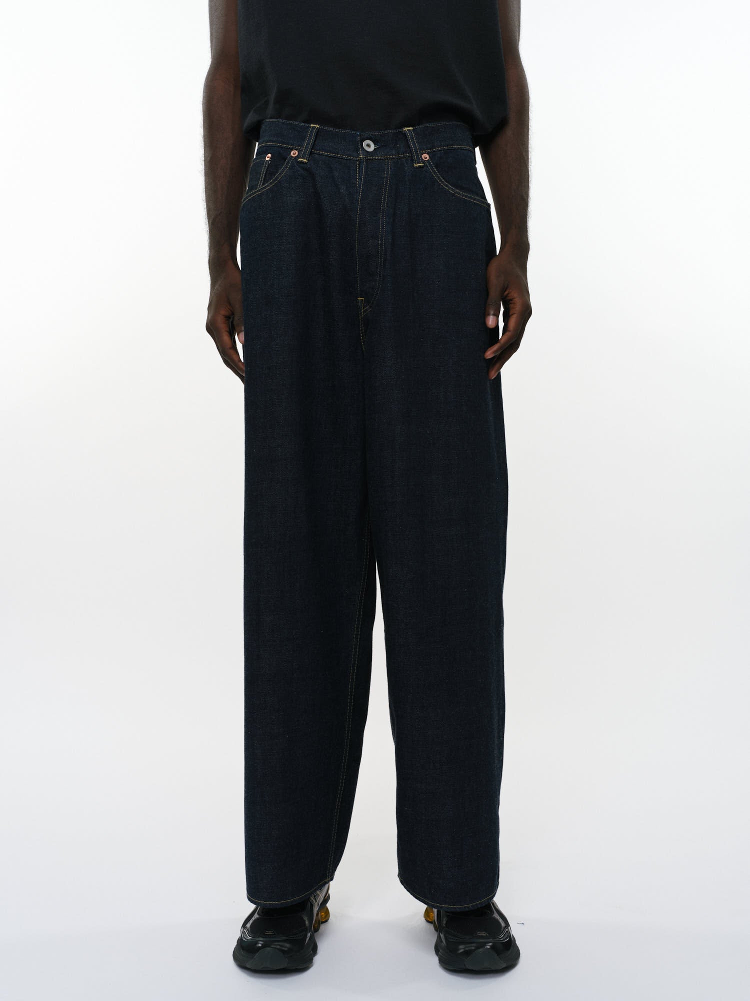 オーガニックコットン13.5ozセルビッチデニム / バギージーンズ, Indigo O.W