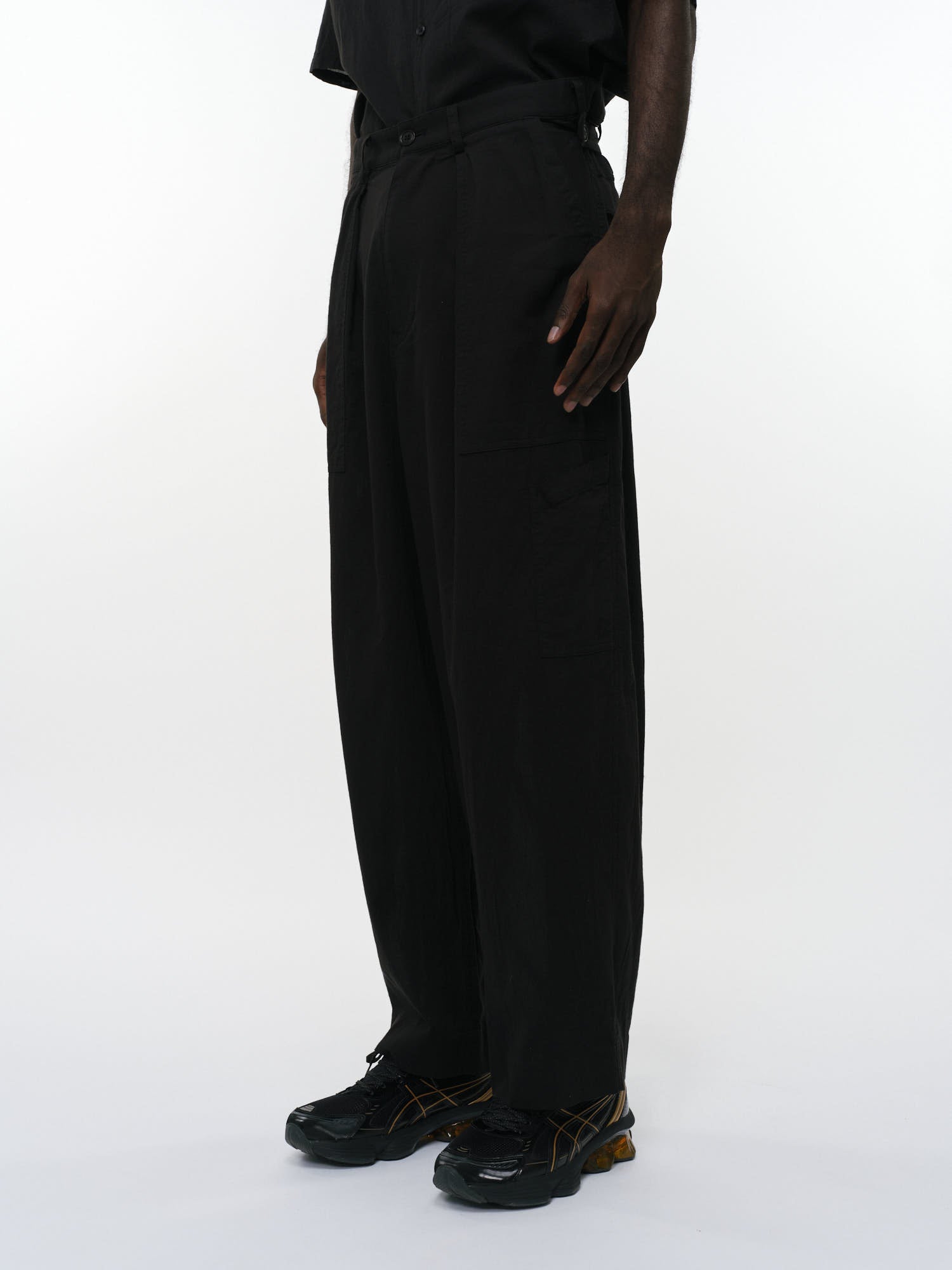 オーガニックコットン強撚ドビークロス / U.S.エアフォースベイカーパンツ, Black