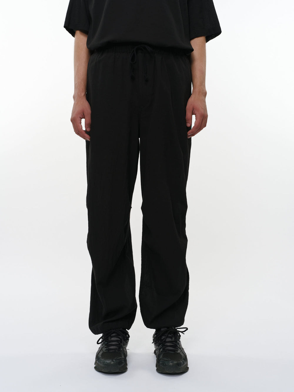 オーガニックコットン強撚ドビークロス / ニータックパンツ, Black