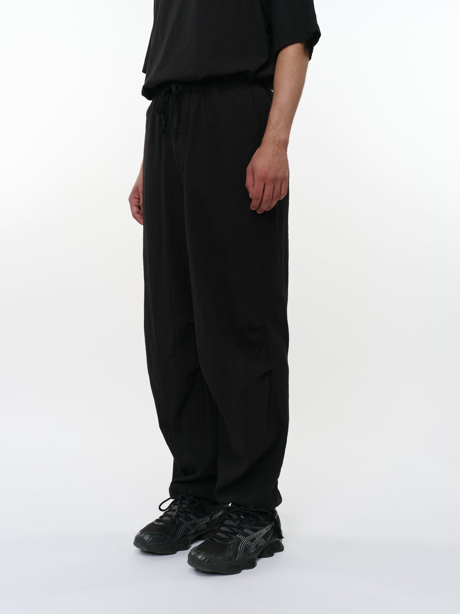 オーガニックコットン強撚ドビークロス / ニータックパンツ, Black