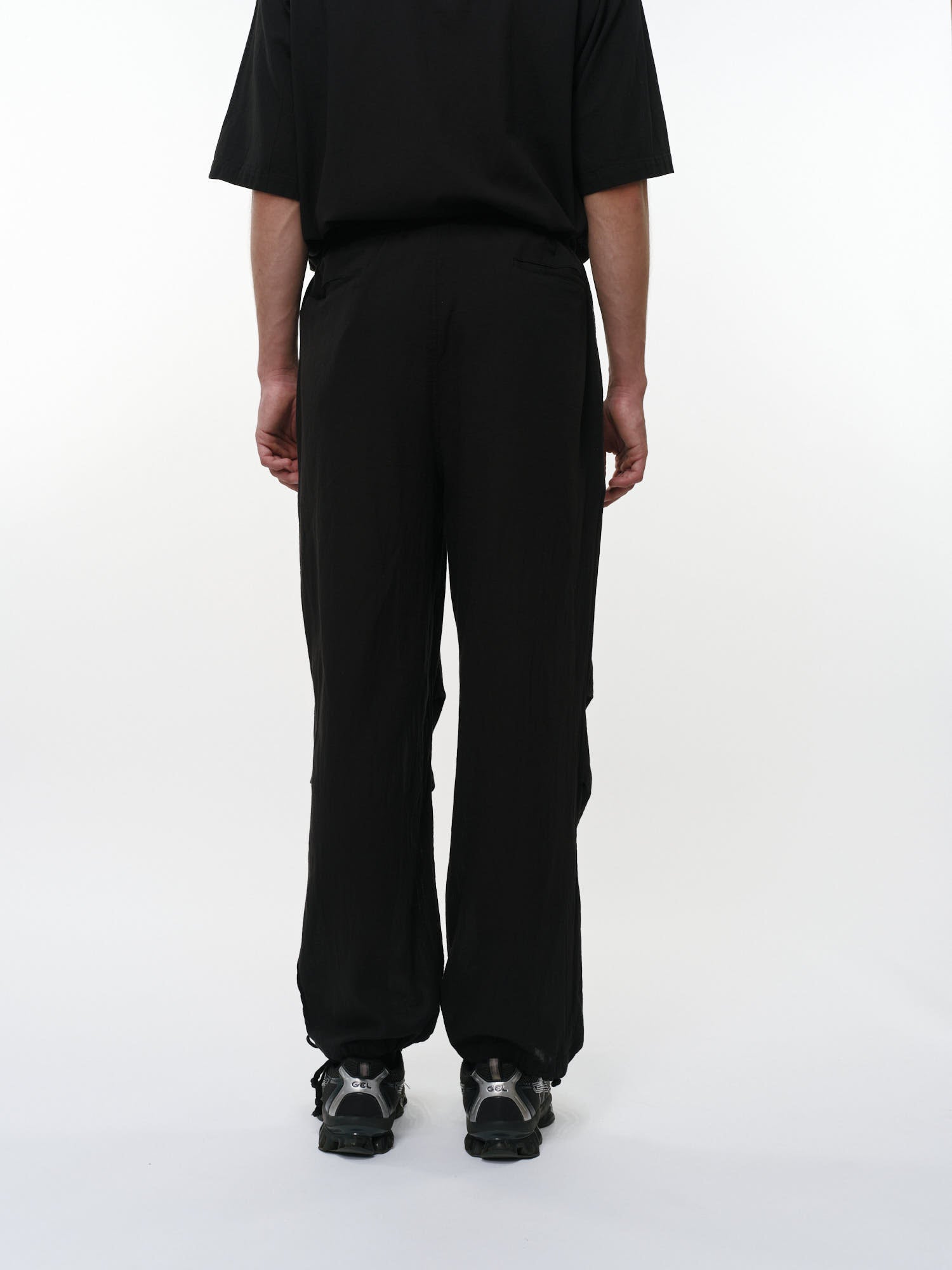 リネンオーガニックコットンシルクライトモールスキン / ワイドオーバーパンツ, Black