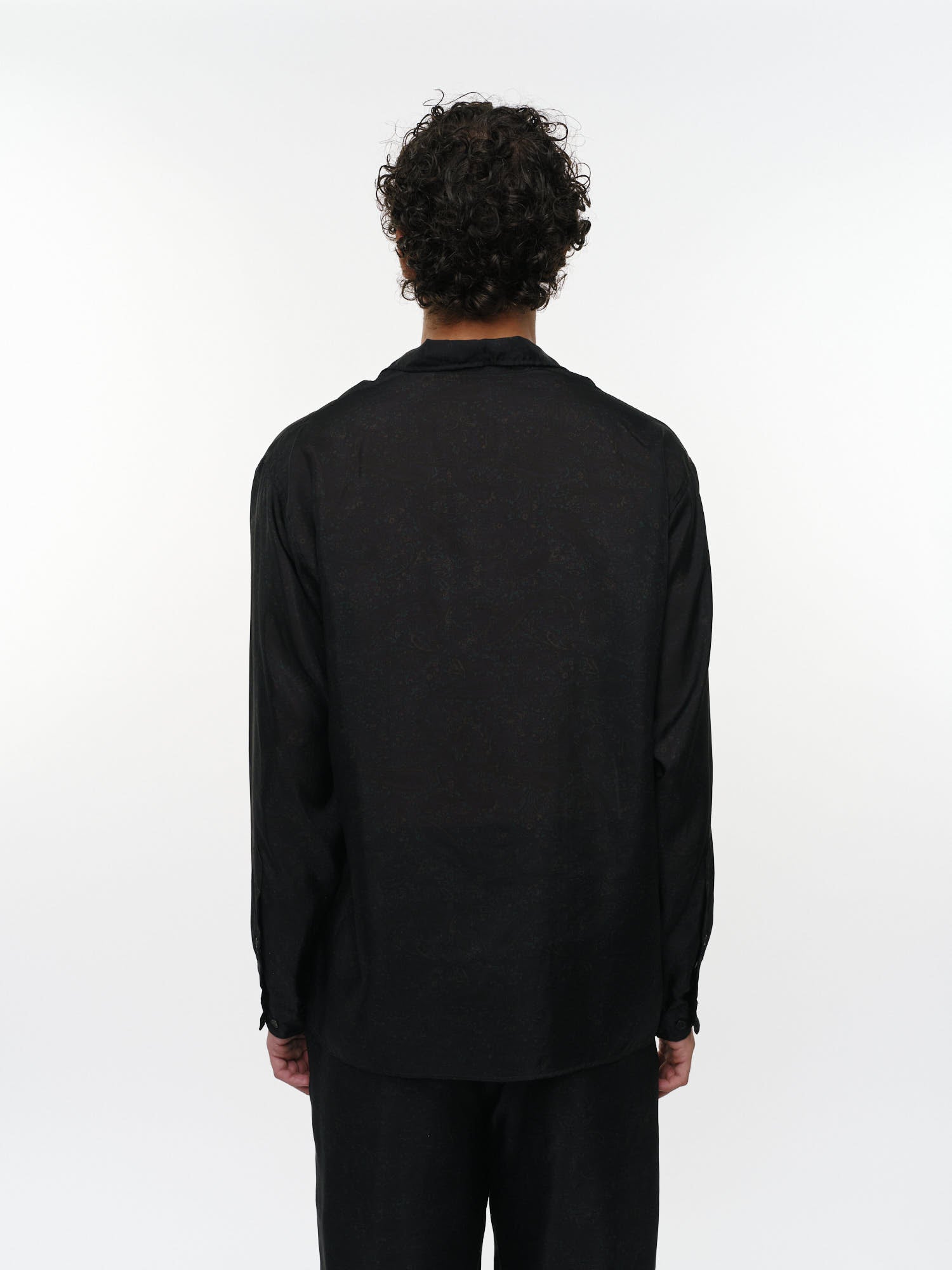 8匁シルク羽二重 / シルクオープンカラーL/Sシャツ, Paisley