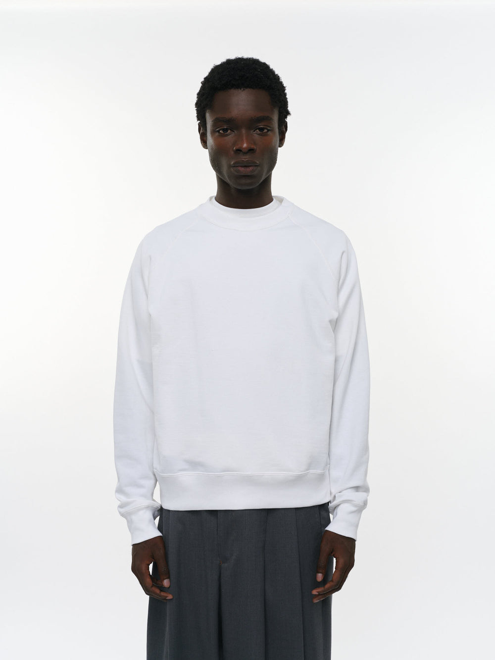 オーガニック超長綿空紡インレイ / ラグランクルーネック, White