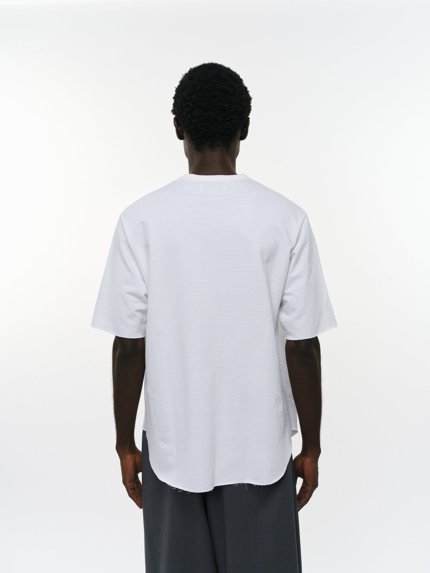 オーガニック超長綿空紡インレイ / ラウンドヘムクルーネックS/S, White