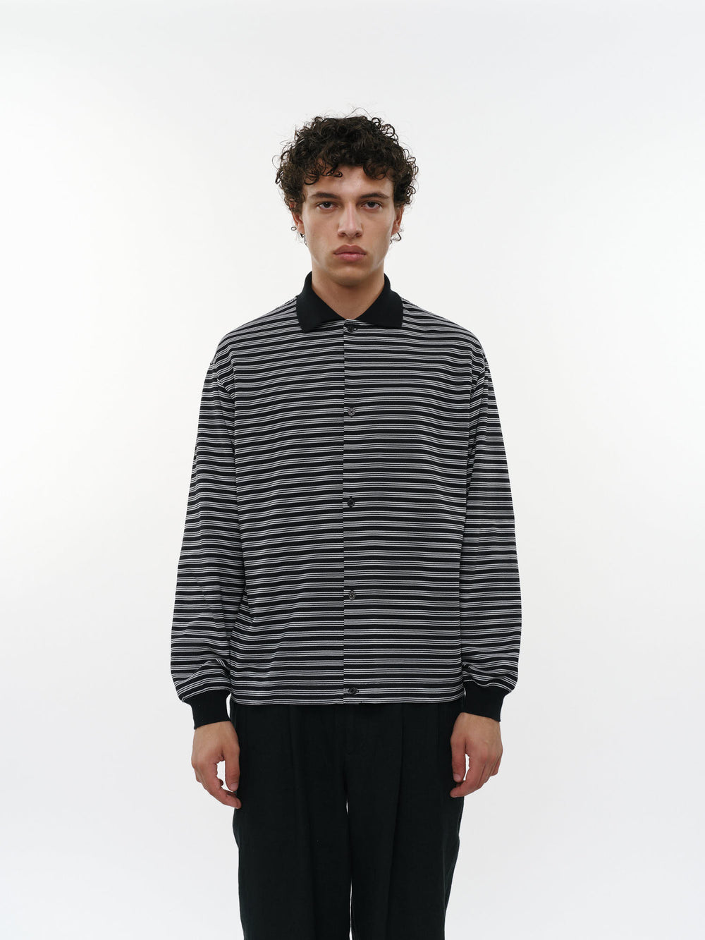 オーガニックコットン強燃ドライカノコ / シャツカーディガン, Black Border