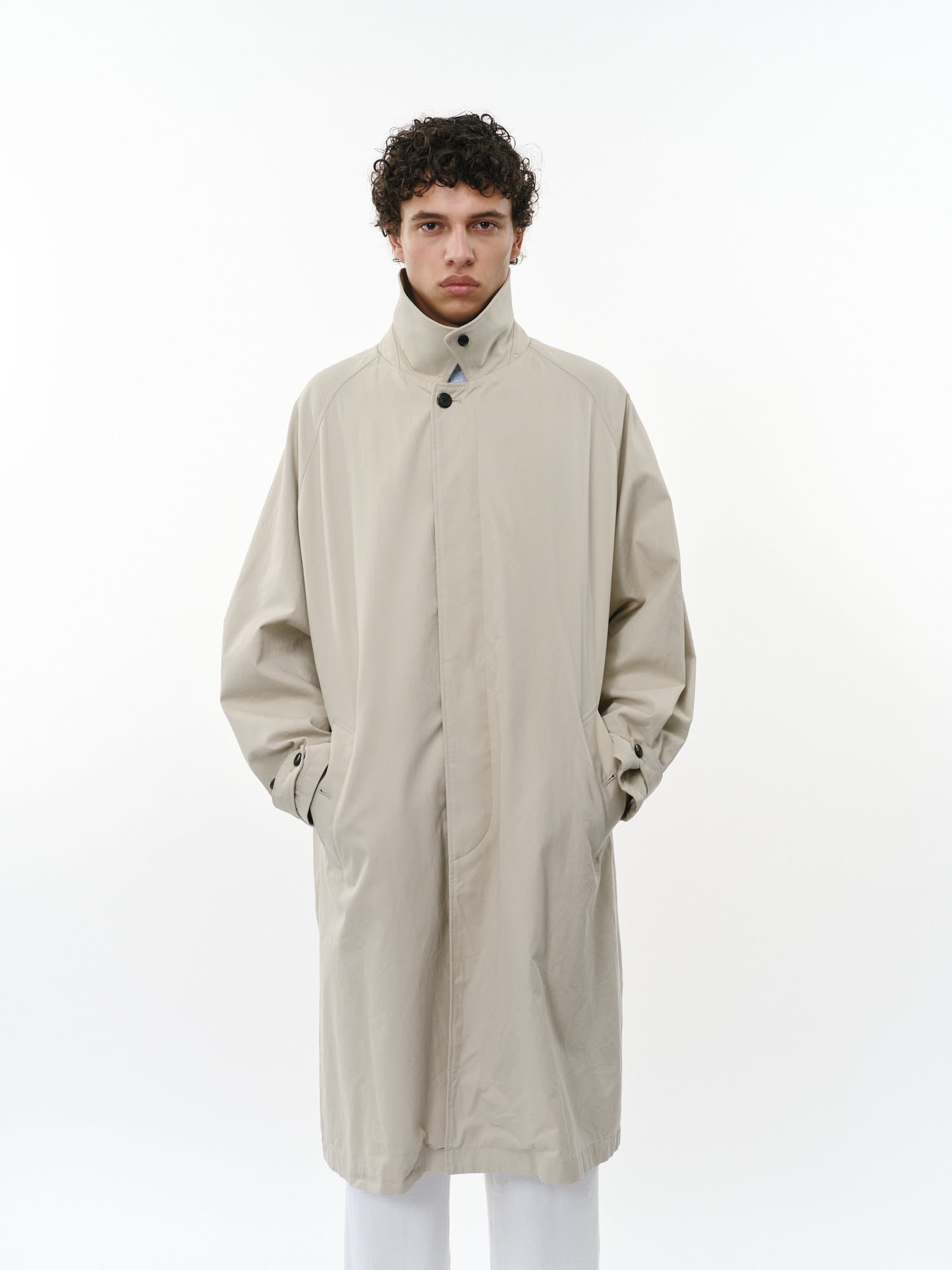 オーガニック60/2ギャバニドムバイオ  / ラグランスリーブコート, Beige