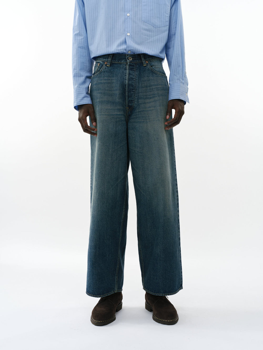 オーガニックコットン13.5ozセルビッチデニム / バギージーンズ, Indigo V.W