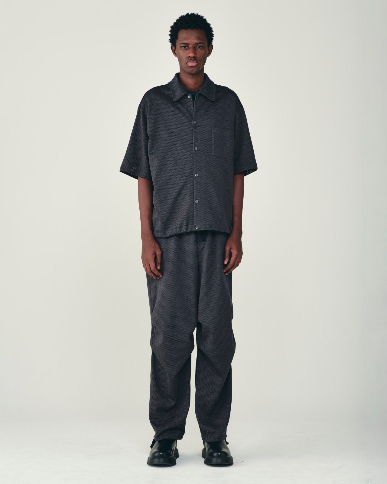 40/2 オーガニックコットンメッシュ ニータックパンツ, Silver Gray