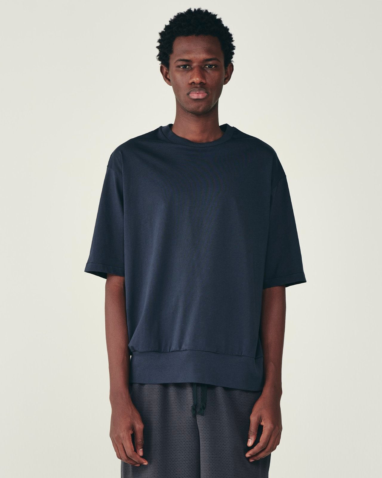 オーガニックコットン72/2強燃天竺 / ブラウジングTee, Charcoal