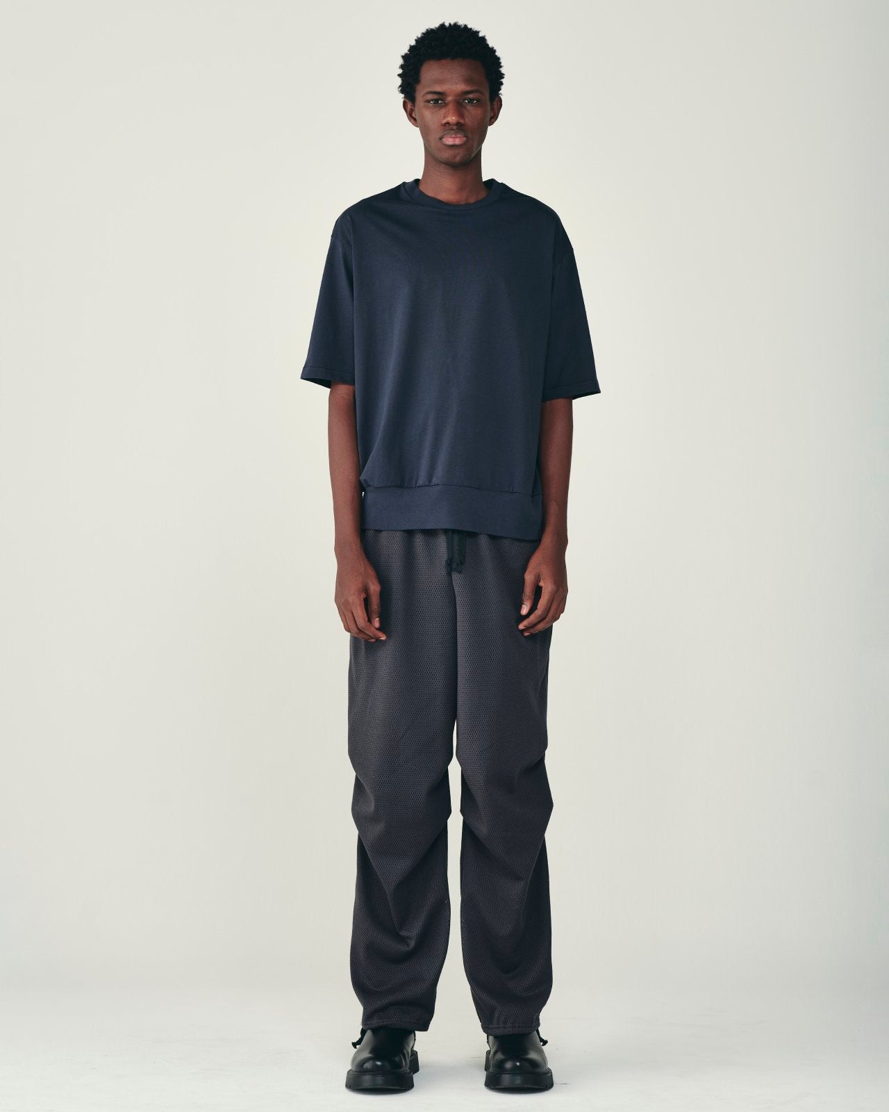 オーガニックコットン72/2強燃天竺 / ブラウジングTee, Charcoal