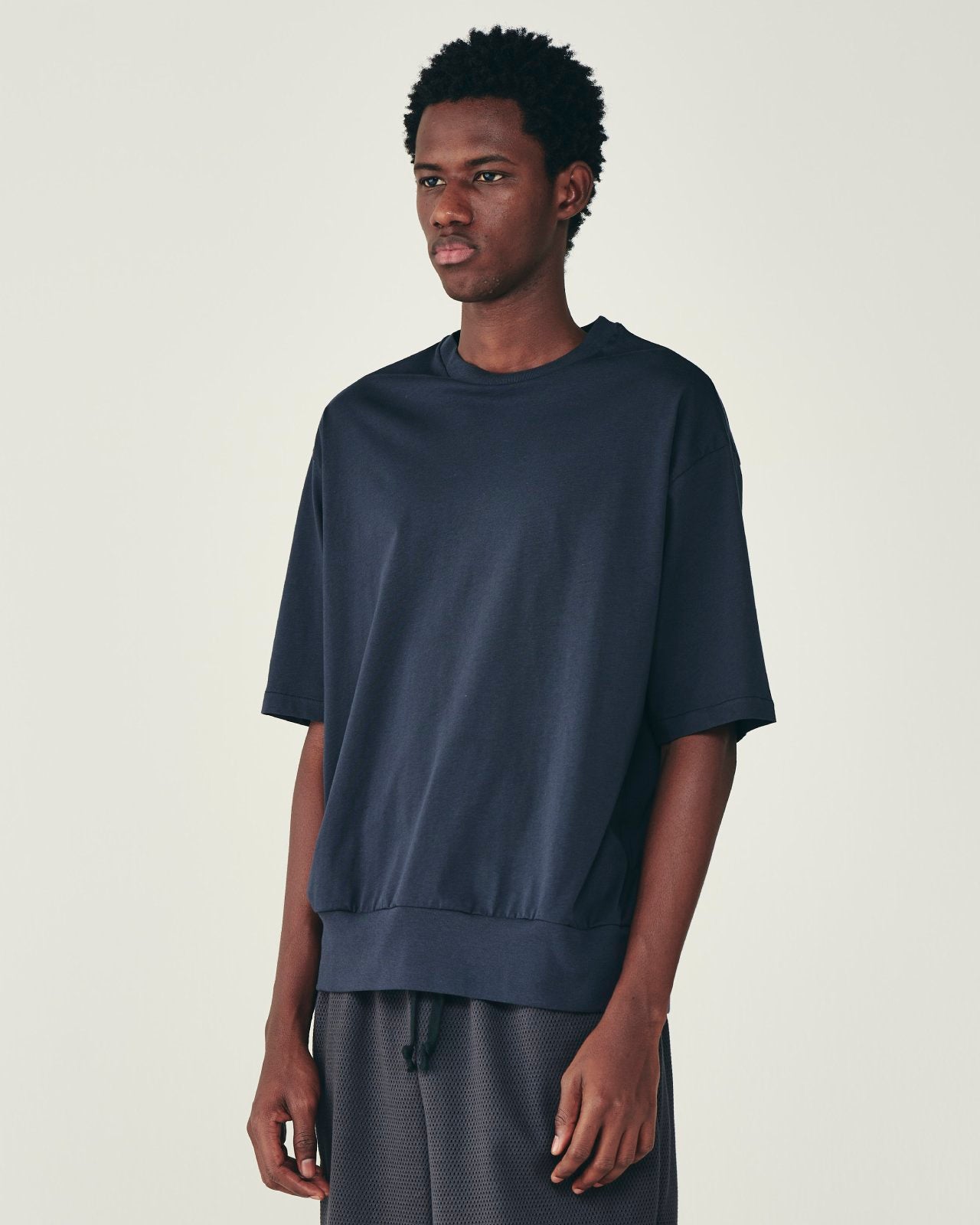 オーガニックコットン72/2強燃天竺 / ブラウジングTee, Charcoal