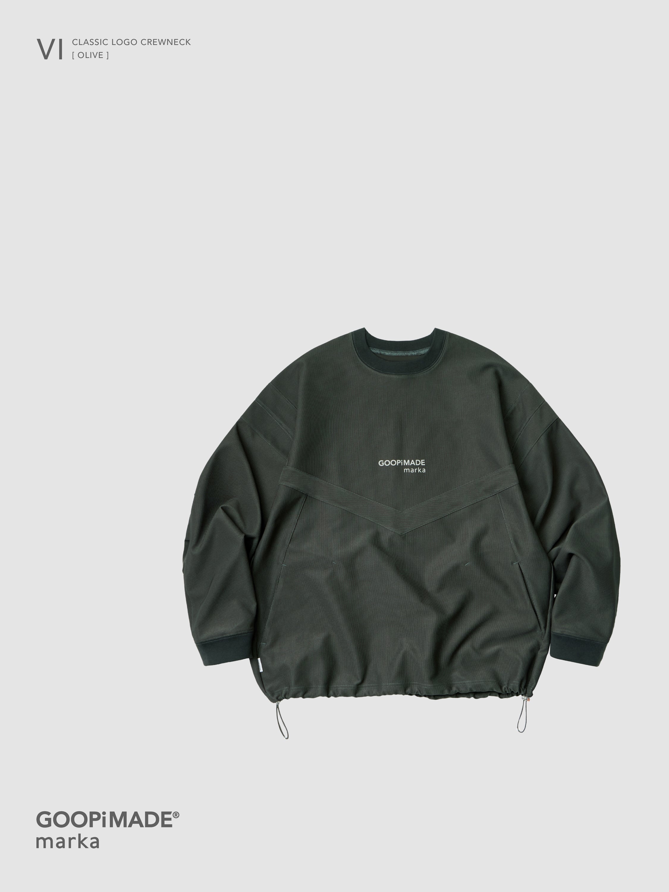【GOOPiMADE x marka】 VI / Classic Logo Crewneck, Olive