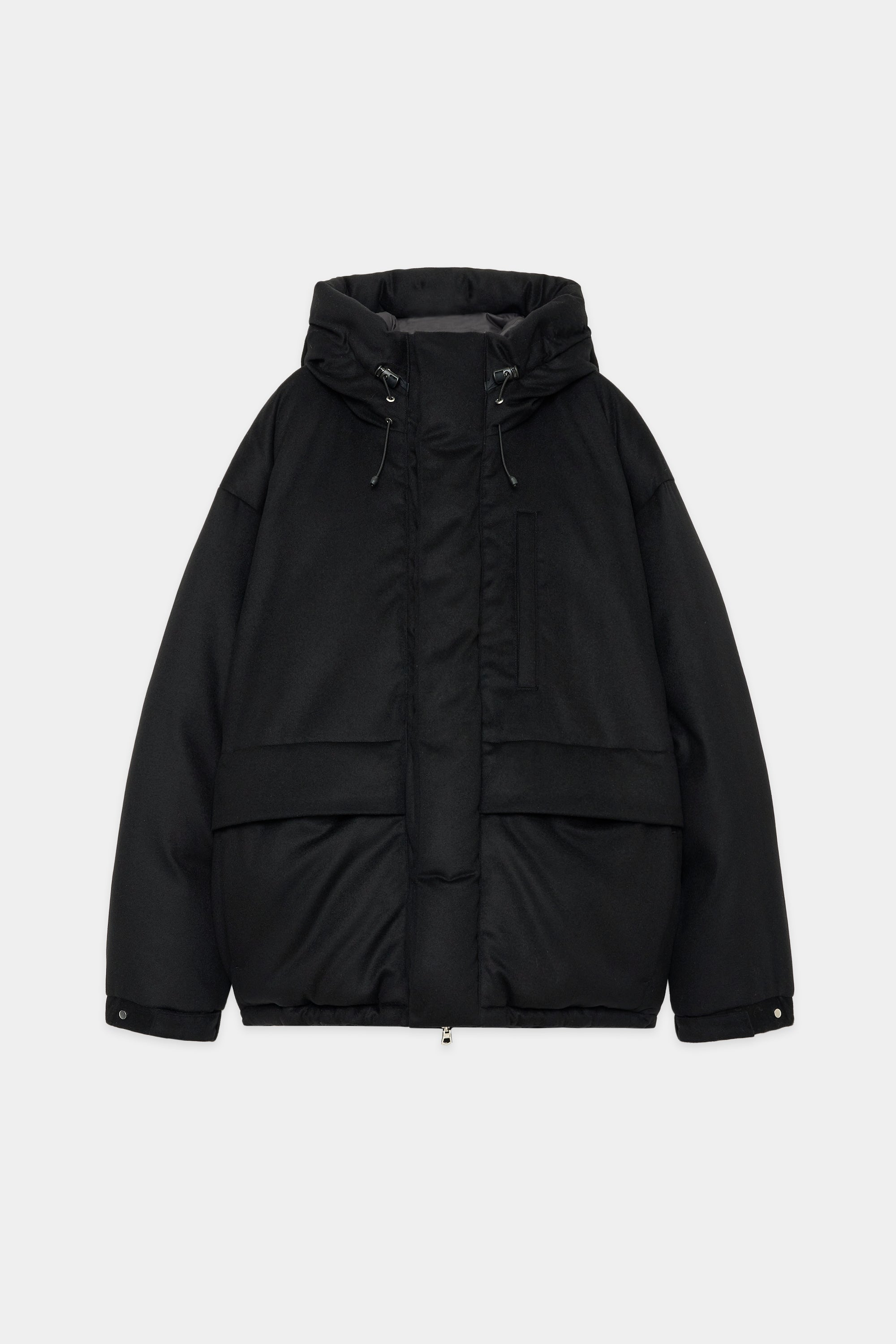 カシミヤフランネル / カシミヤダウンジャケット, Black