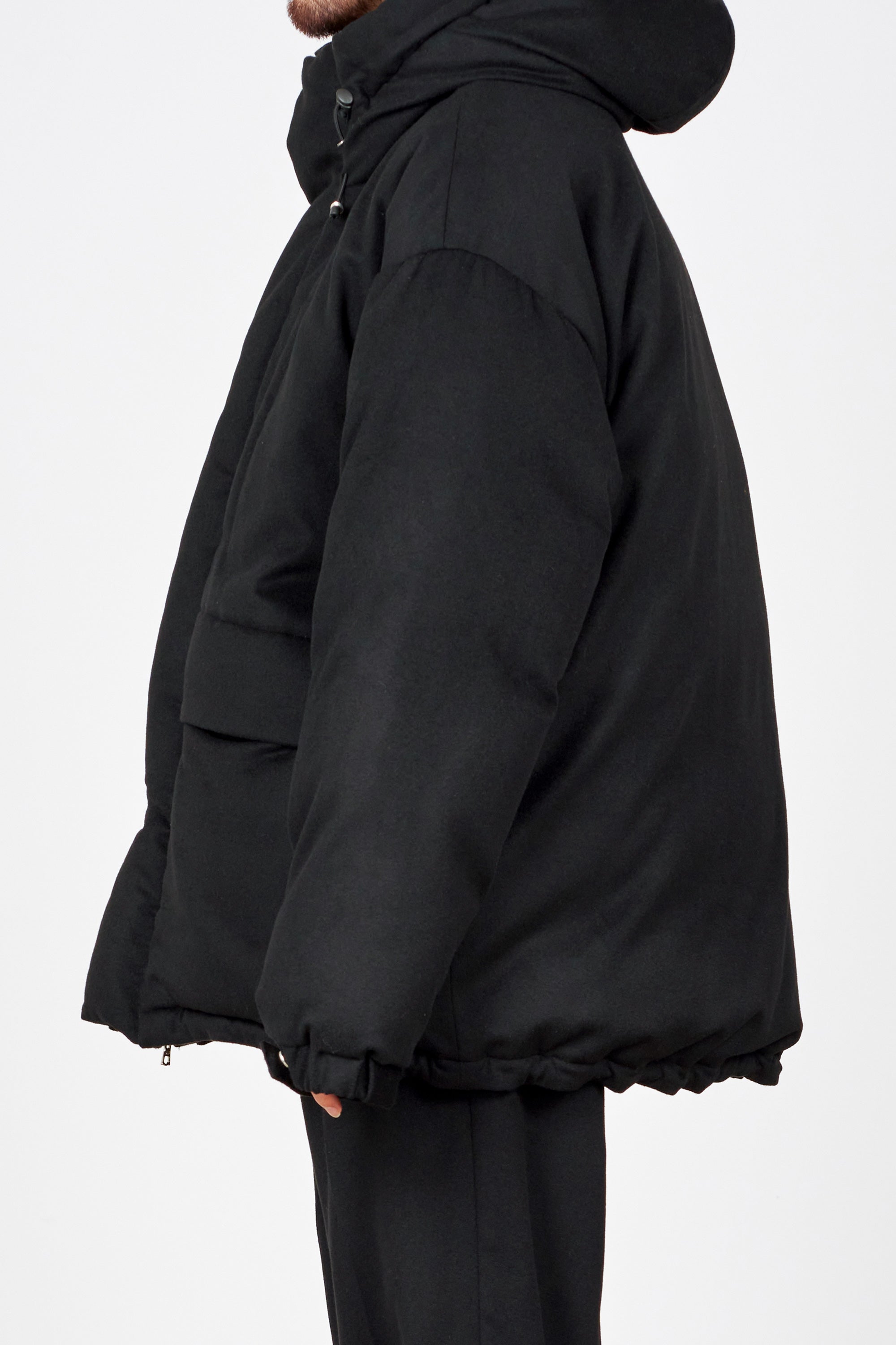 カシミヤフランネル / カシミヤダウンジャケット, Black