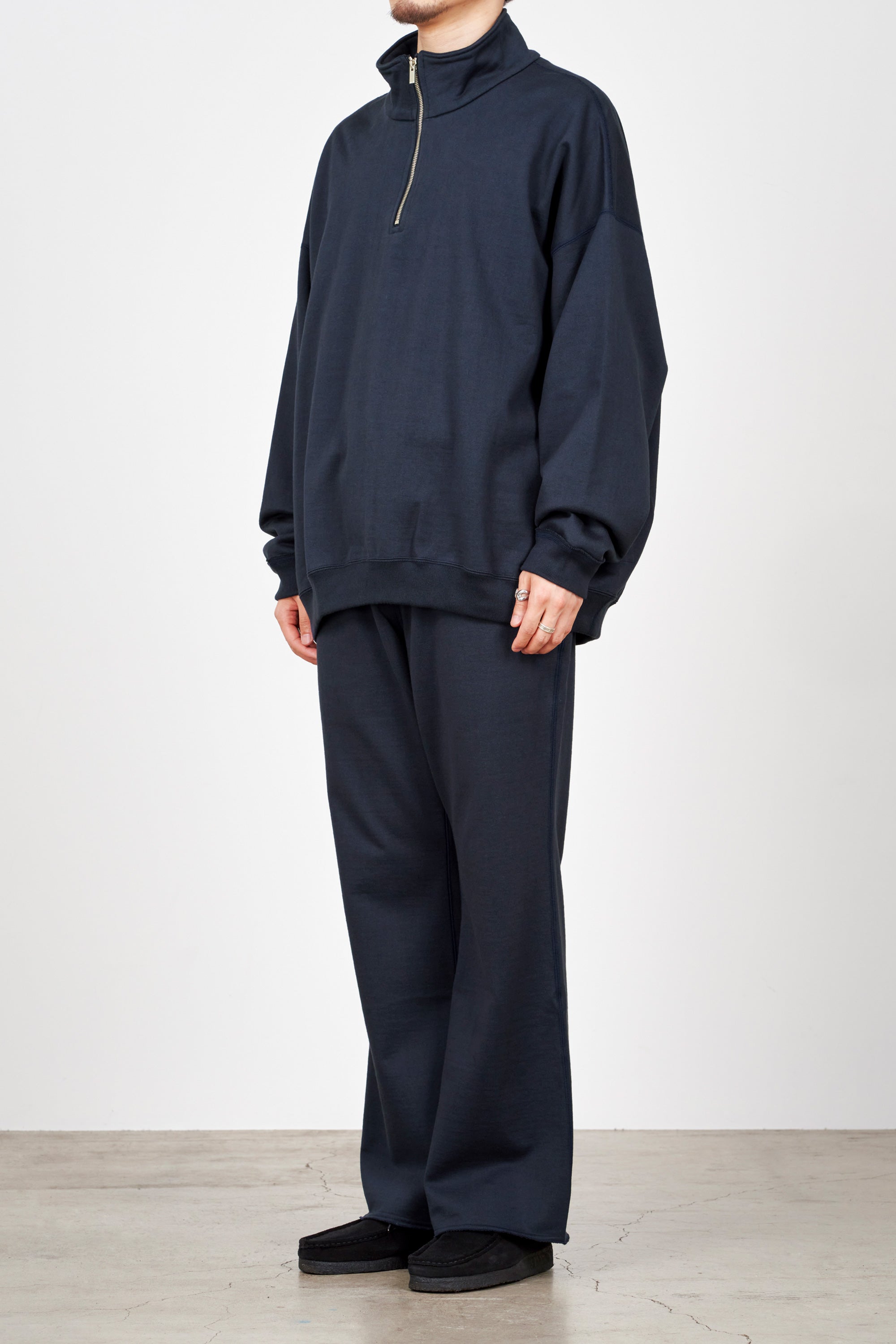 オーガニックコットンヘビー吊裏毛 / フレアド ジムパンツ, Navy