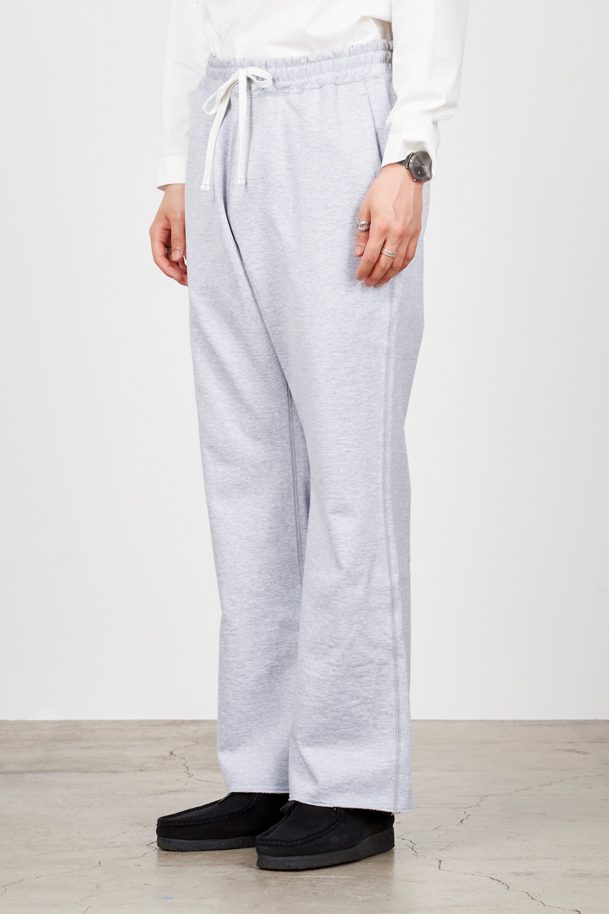 オーガニックコットンヘビー吊裏毛 / フレアド ジムパンツ, Ash Gray