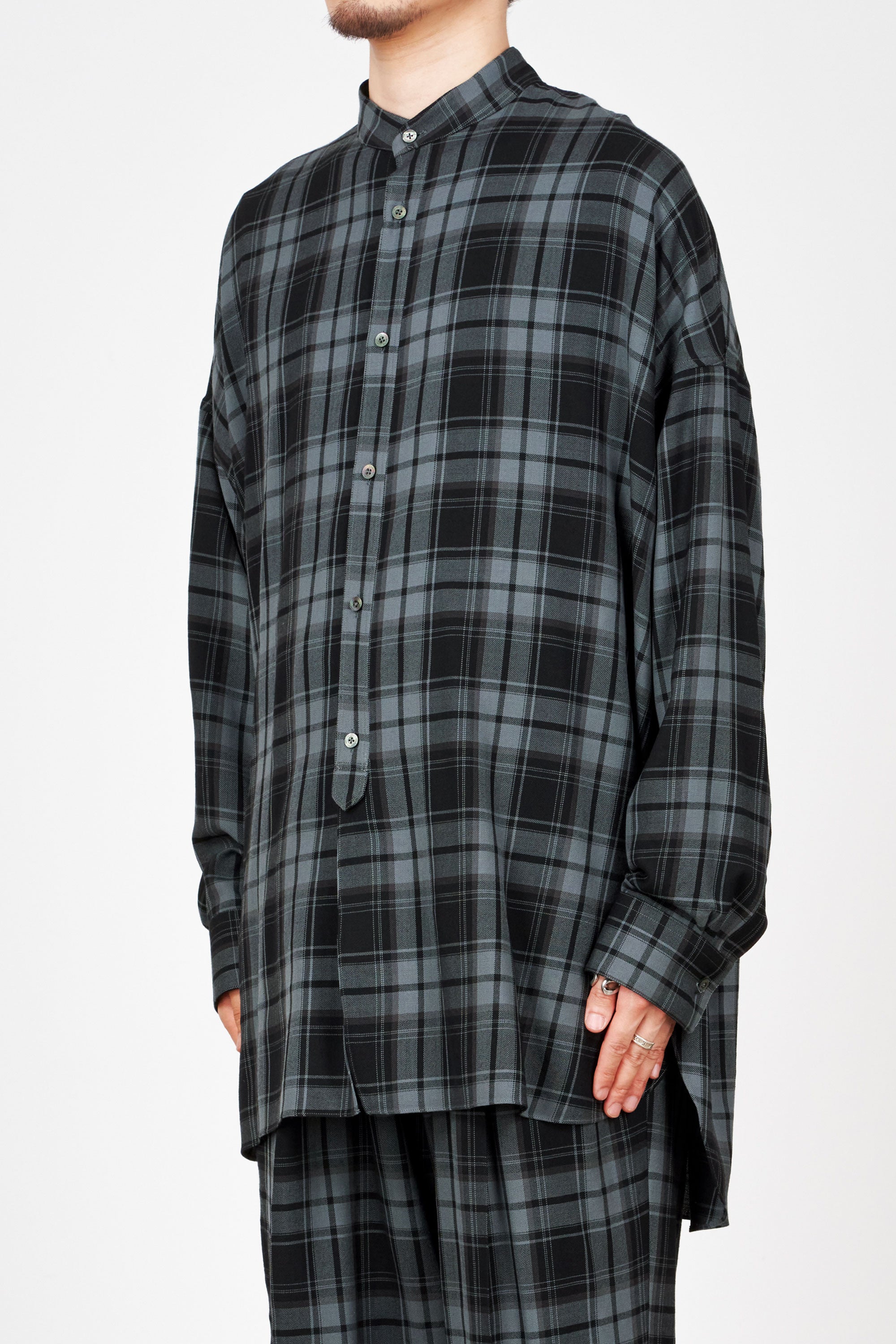  2/72オーガニックウールチェックヴィエラ / パジャマシャツ, Blue Check