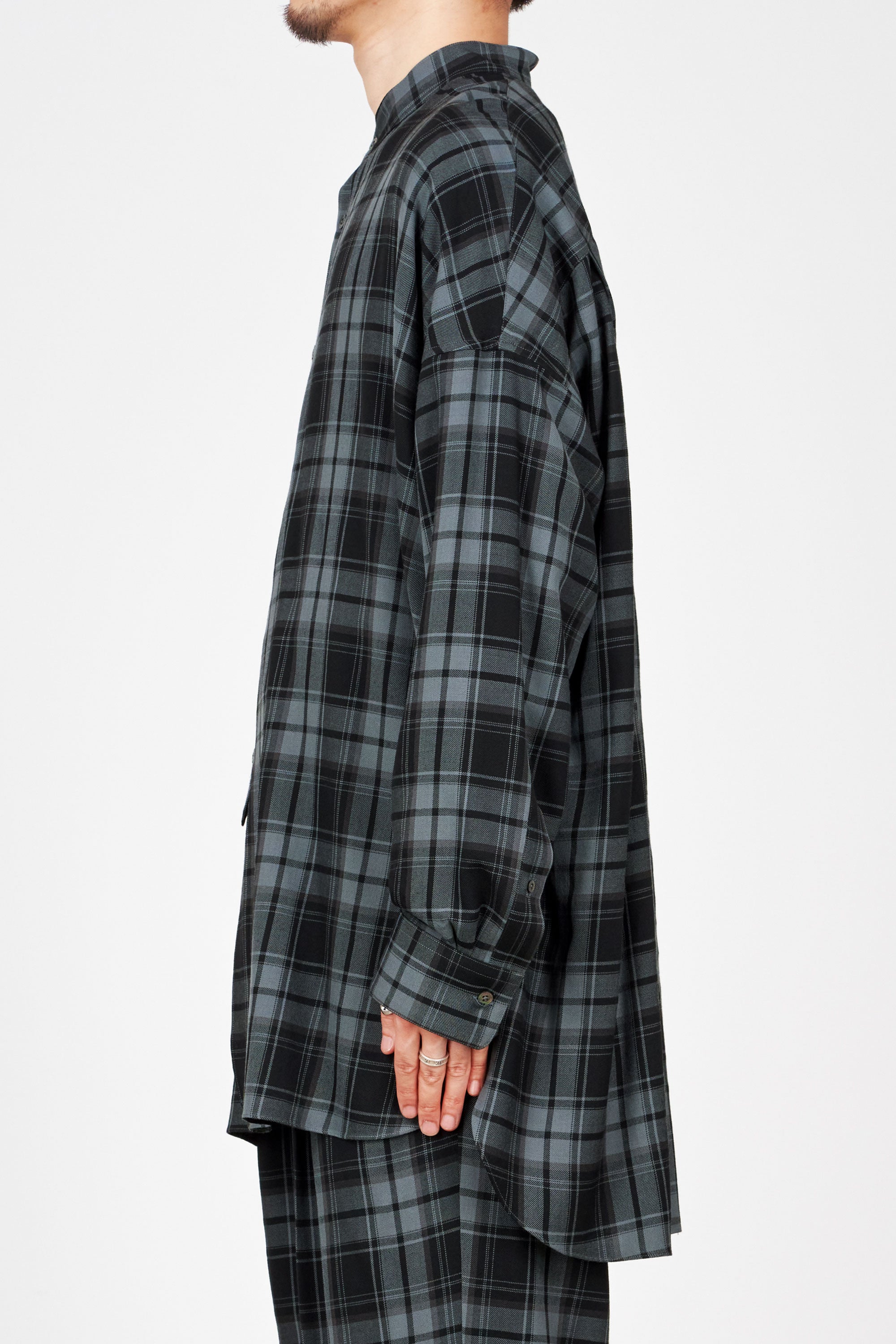  2/72オーガニックウールチェックヴィエラ / パジャマシャツ, Blue Check