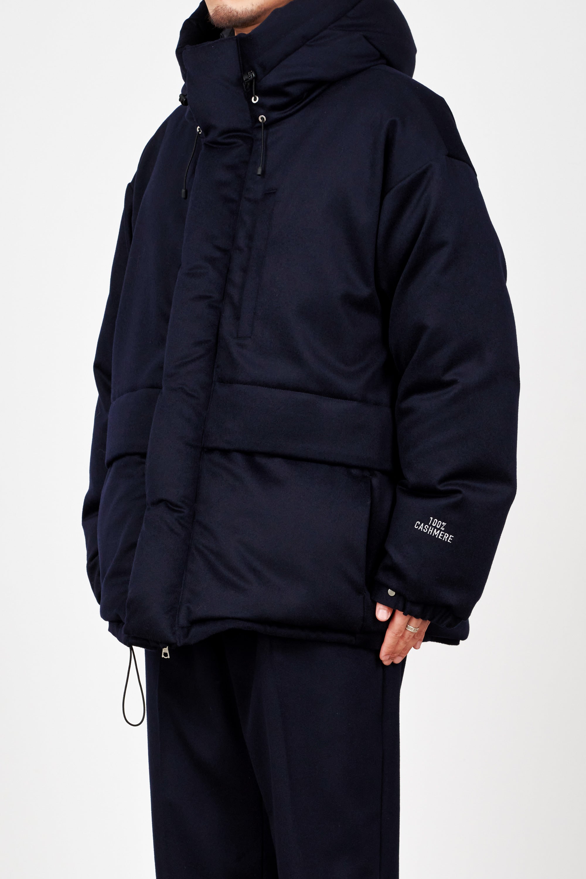カシミヤフランネル / カシミヤダウンジャケット, Navy